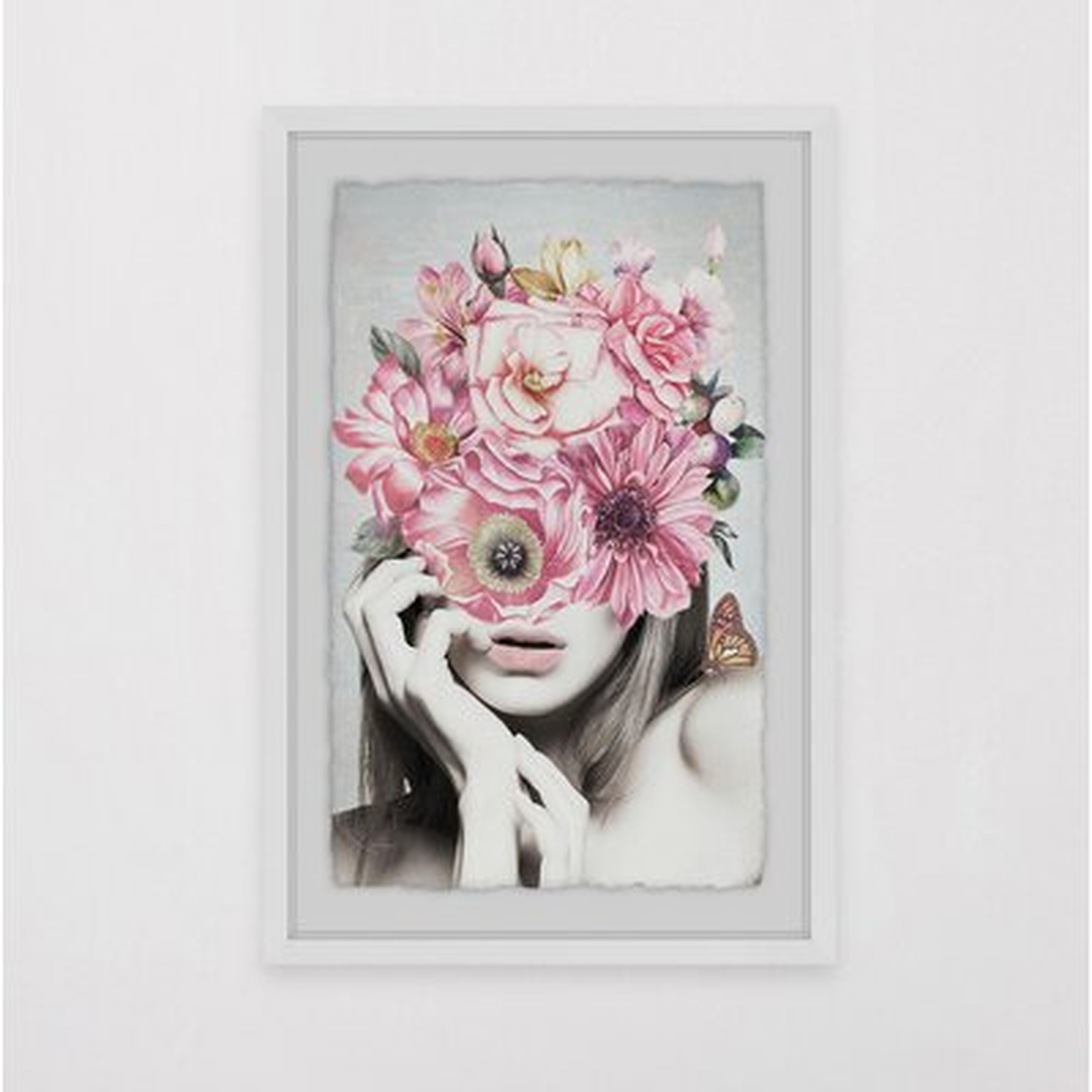 'Pink Floral Beauty' - Picture Frame Graphic Art Print on Paper - Wayfair