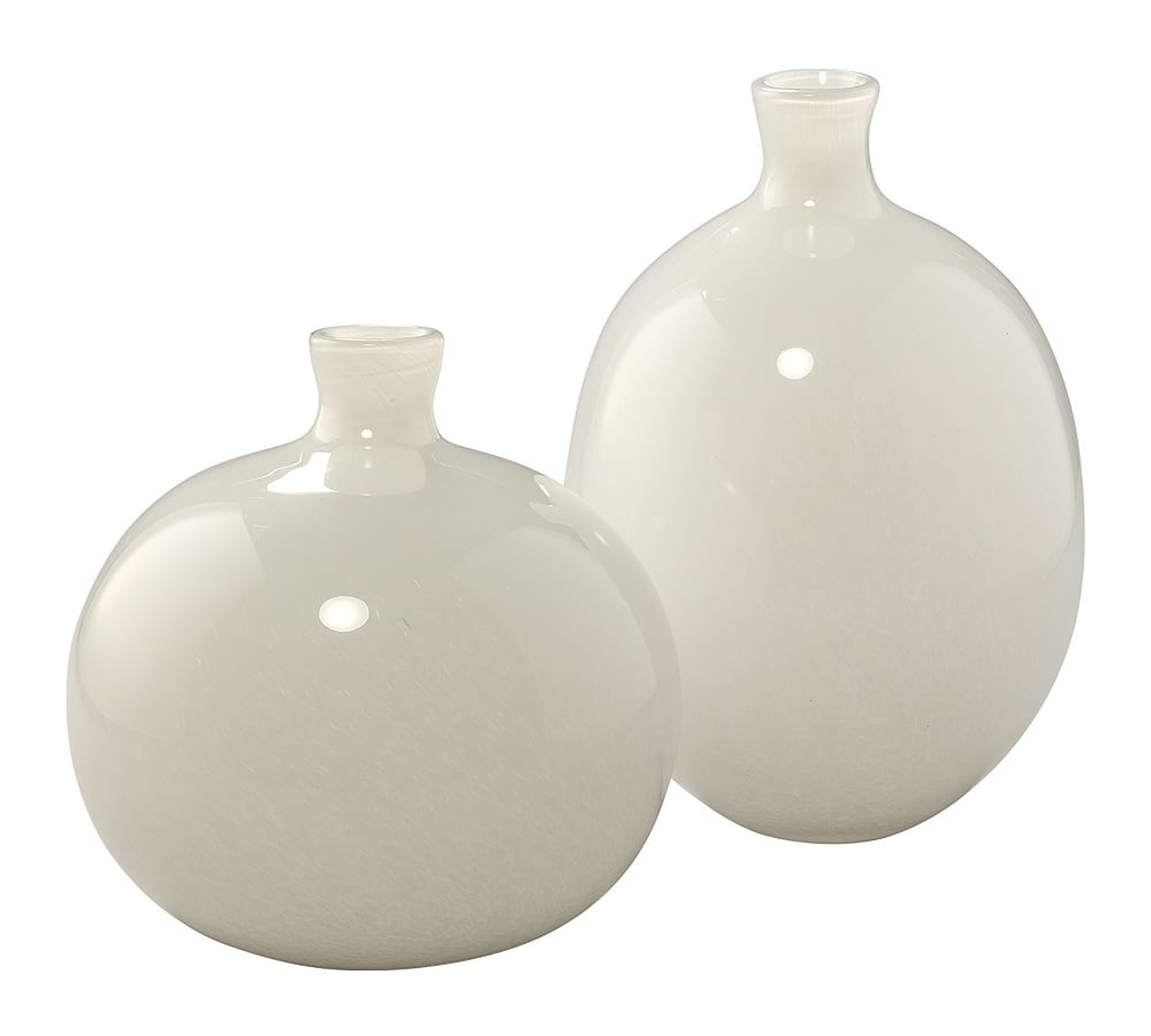 Vivienne White Glass Vases, Set of 2 - Pottery Barn