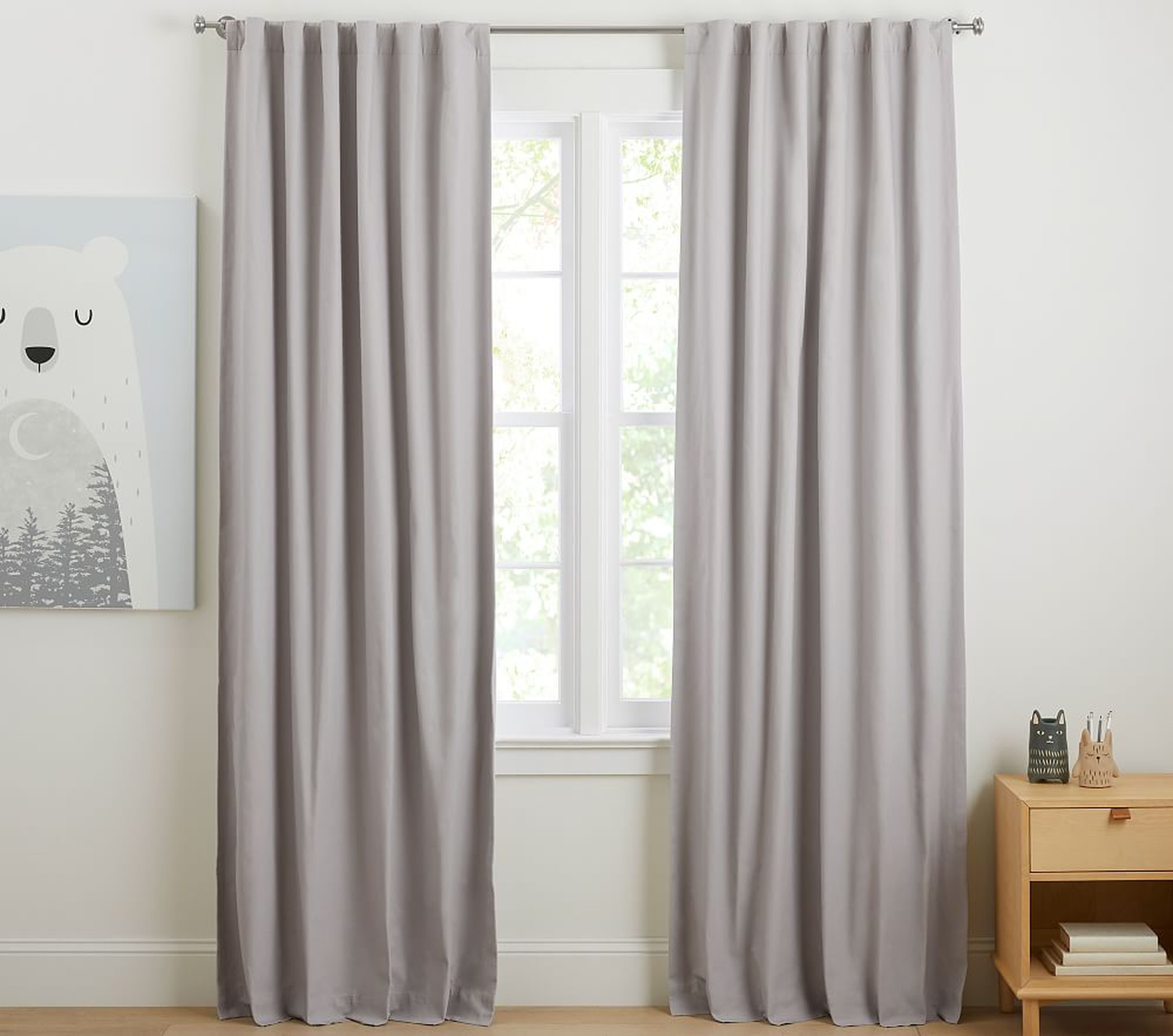 Soothing Sleep Noise Reducing Blackout Curtain, Gray, 44" x 96", Set of 2 - Pottery Barn Kids