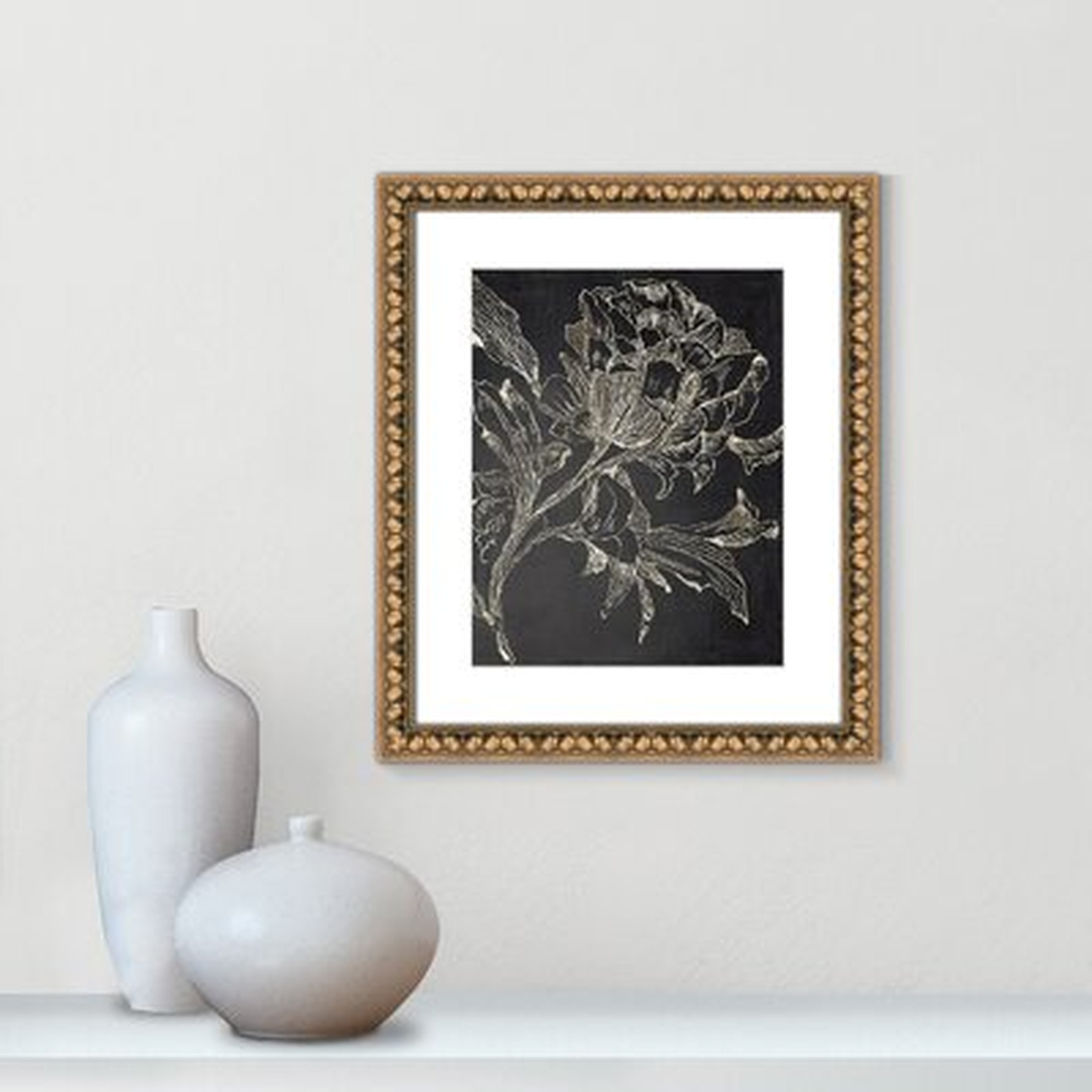Golden Flower Folklore I - Framed Art W/ 4 Ply Matboard - Wayfair
