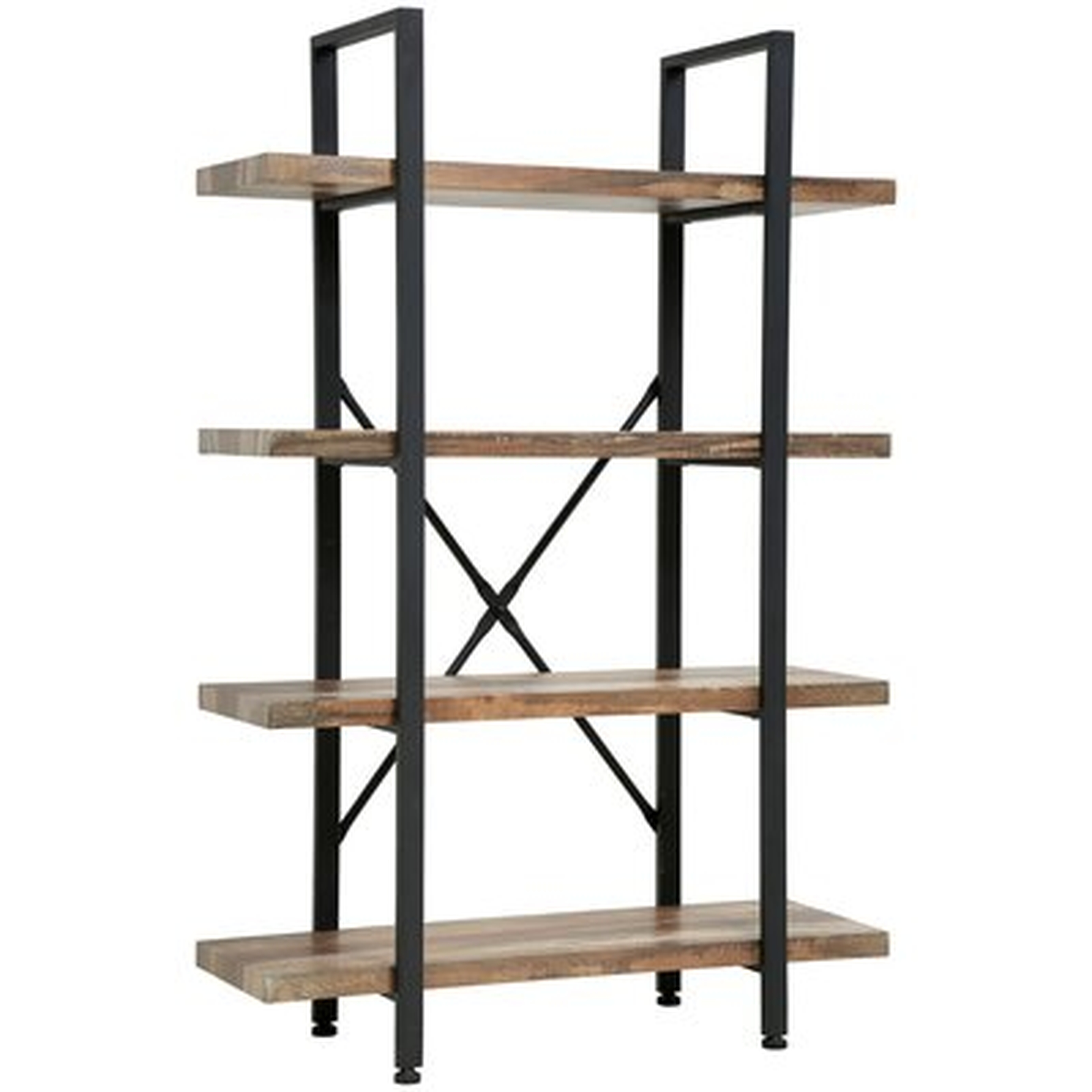 Wood Bookshelf,Storage Industrial Bookcase Freestanding Modern Bookshelf Unit With Metal Frame For Home Office Living Room (4-Tier) - Wayfair