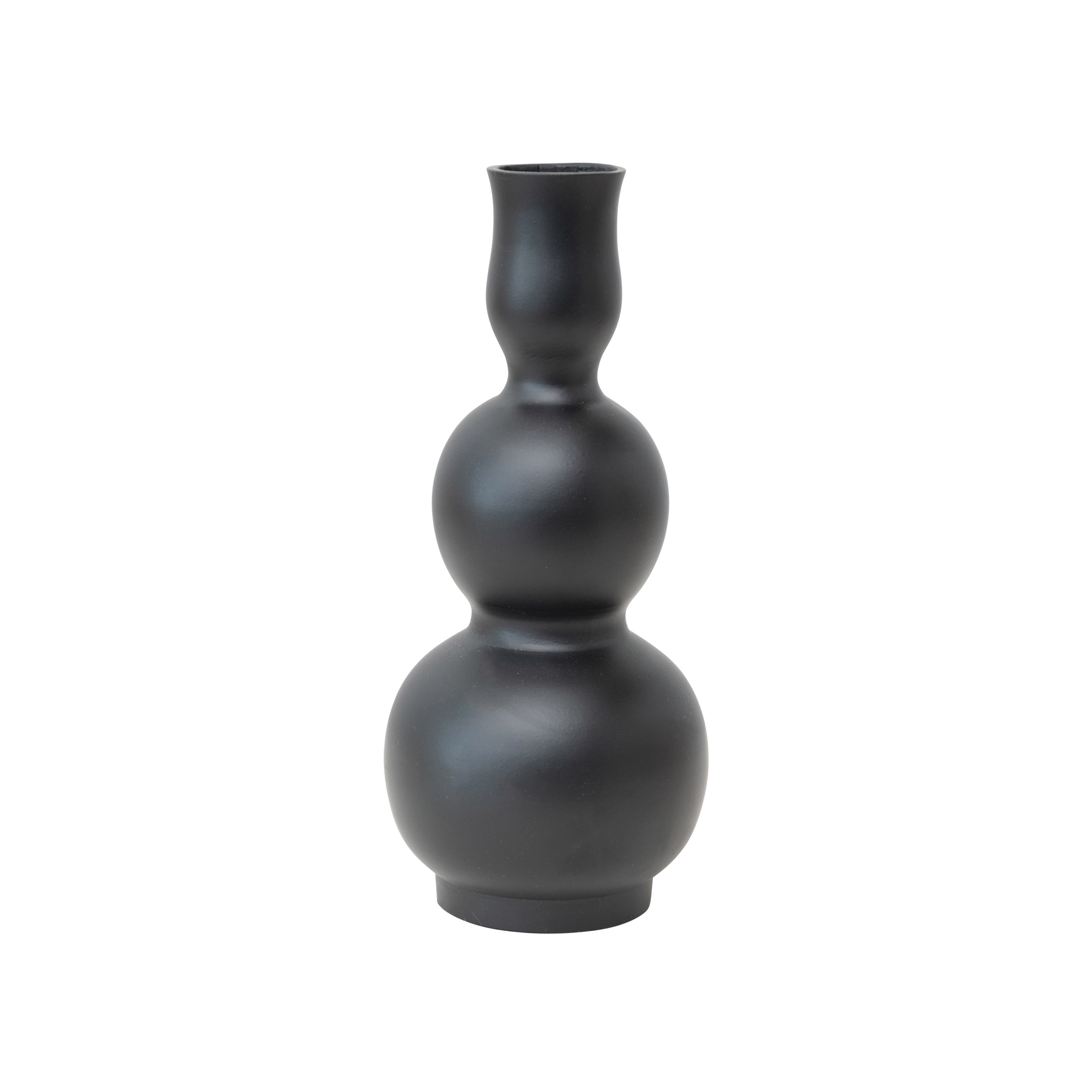  Sculptural Aluminum Vase, Matte Black - Bloomingville