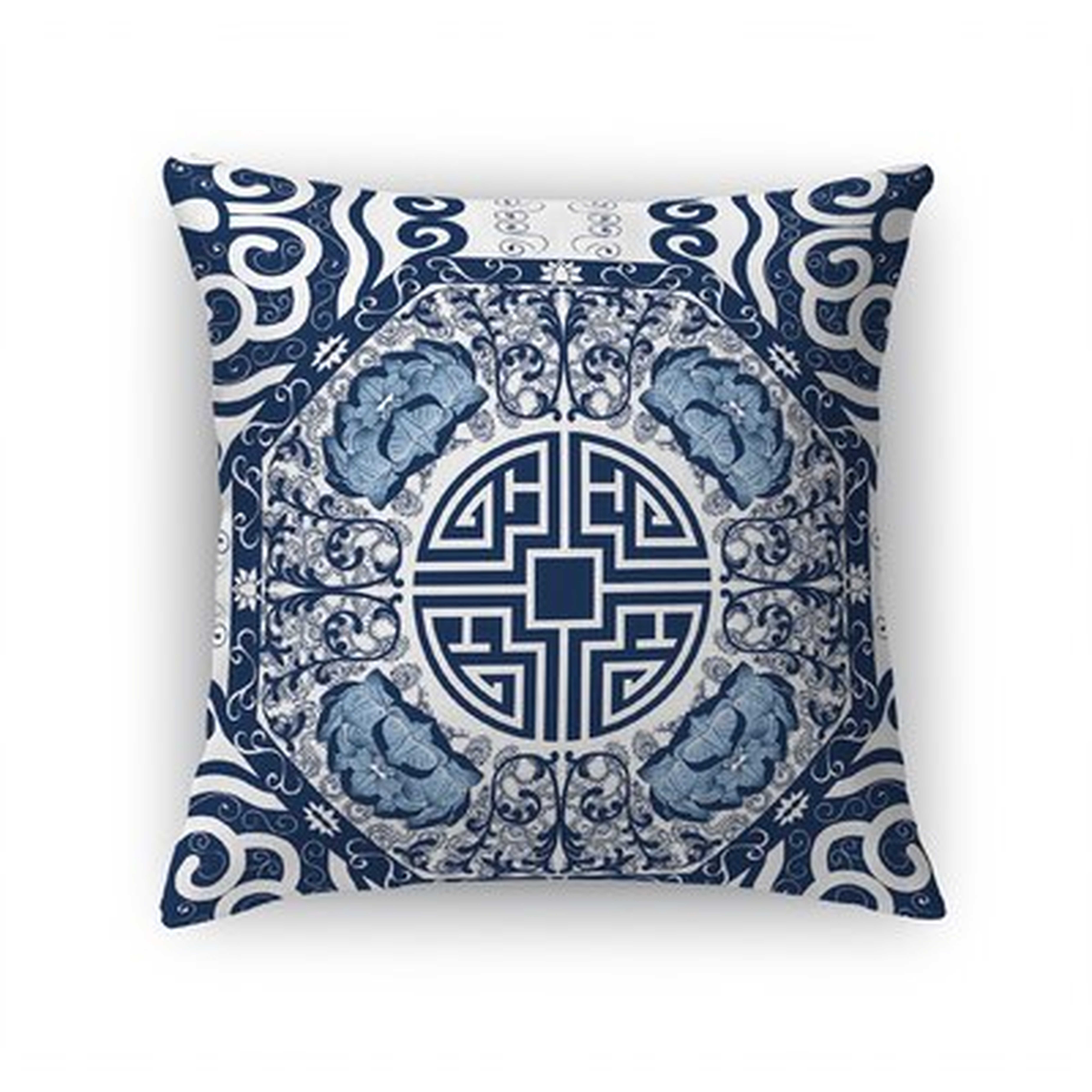 MING BLUE Geometric Pillow 18x18 - Wayfair