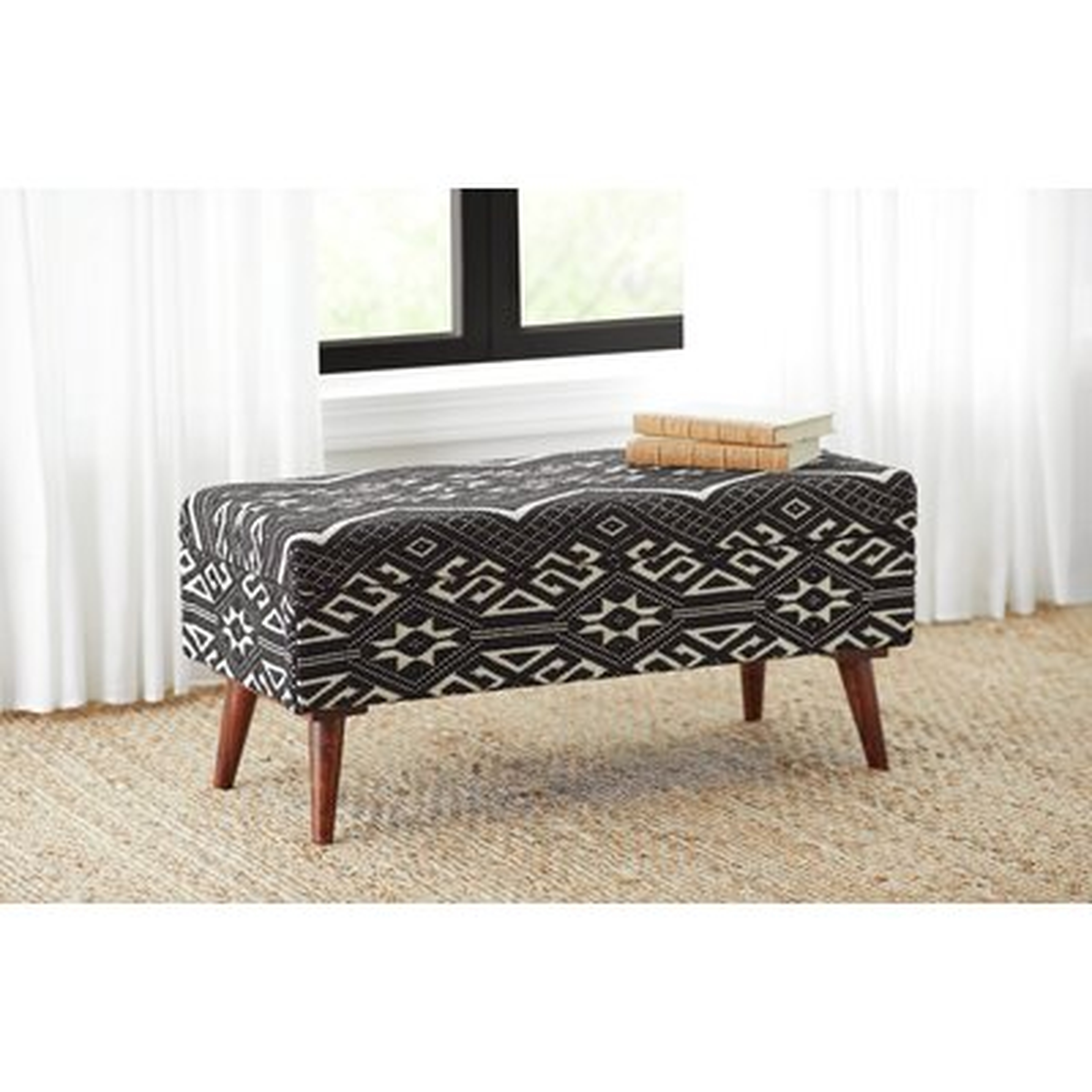 Upholstered Bench Black And White - Wayfair