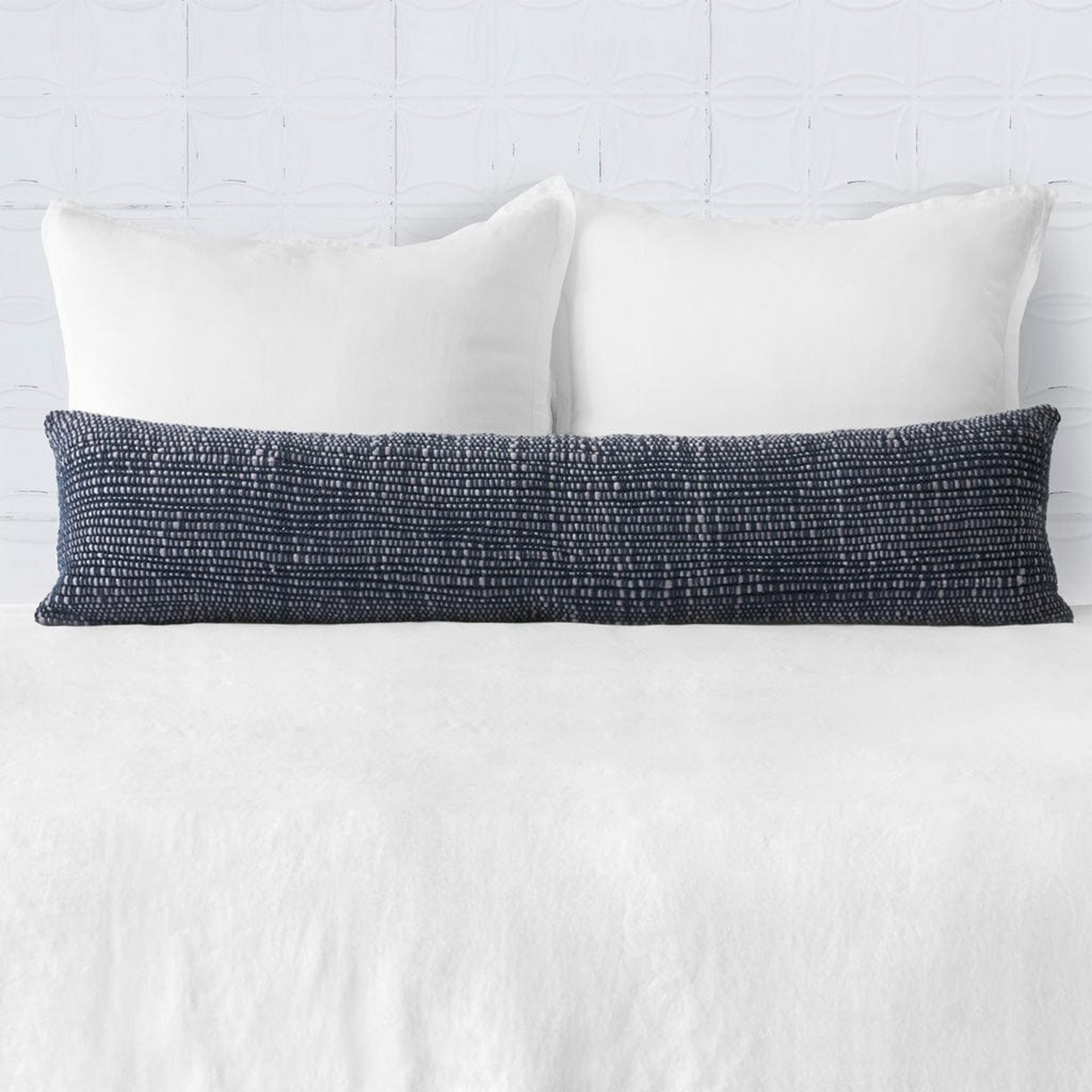 The Citizenry Isidora Lumbar Pillow | 12" x 48" | Navy - The Citizenry