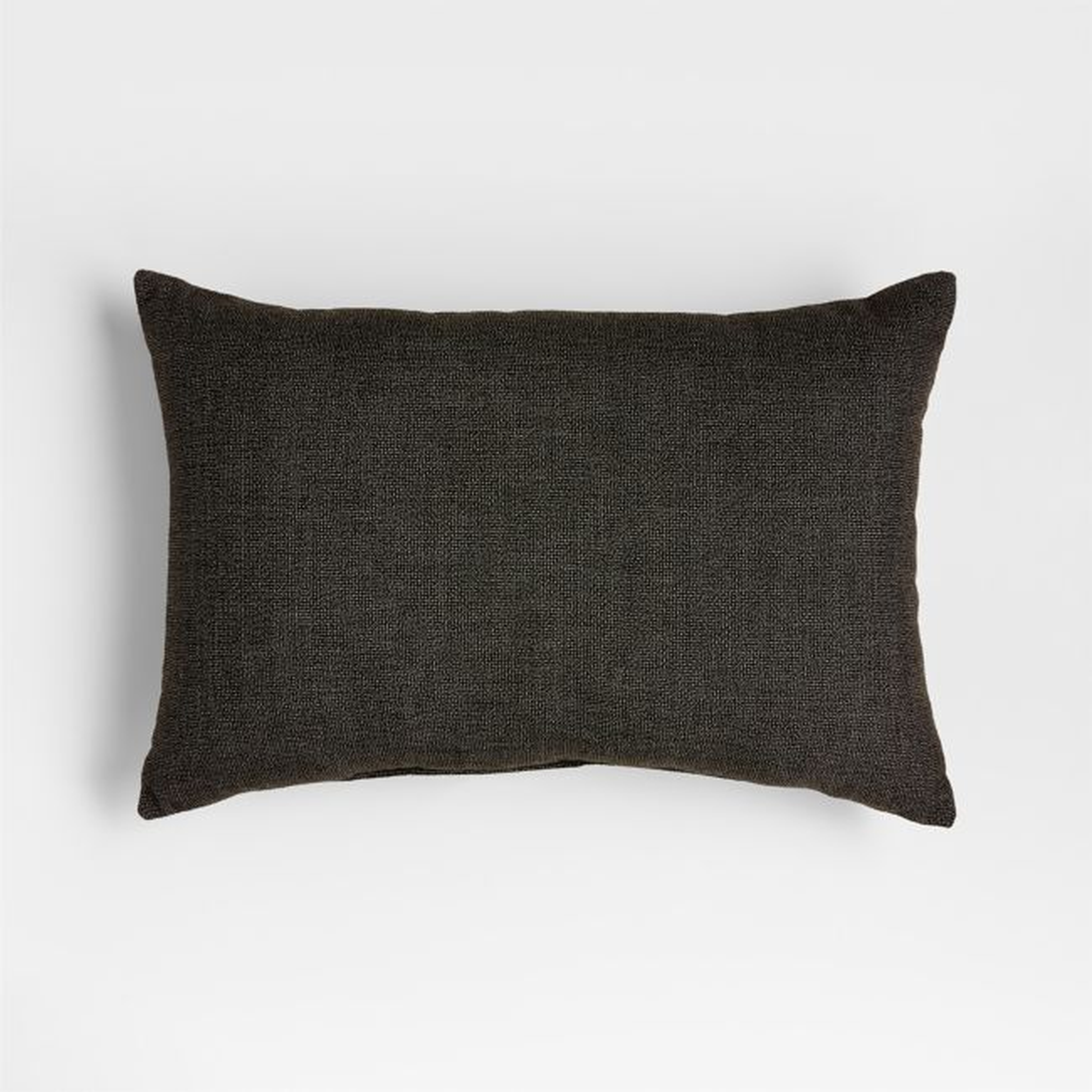 Sunbrella ® Solid 20"x13" Onyx Black Textured Outdoor Lumbar Pillow - Crate and Barrel