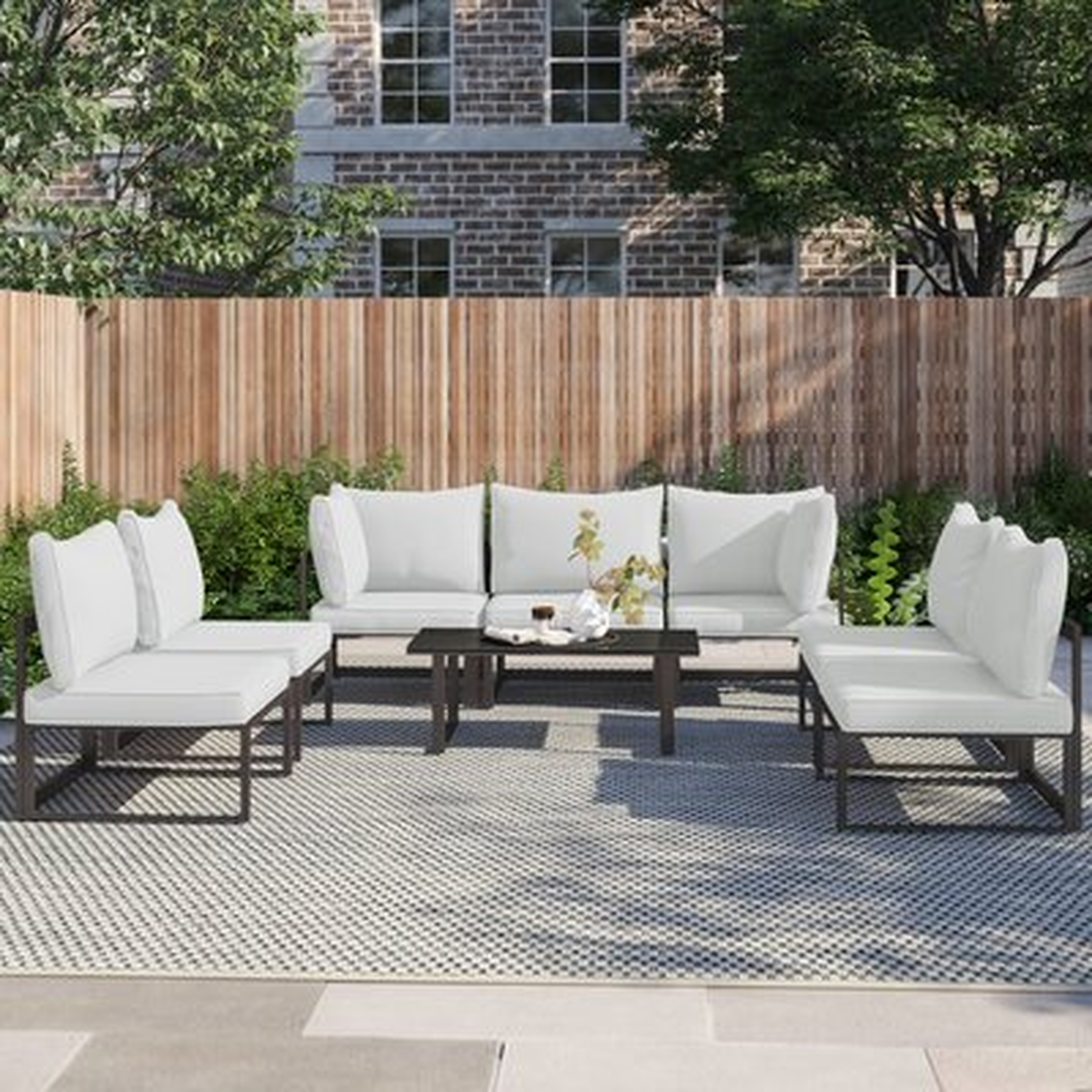 Annemarie Outdoor Patio 8 Piece Sectional Seating Group with Cushions - Wayfair