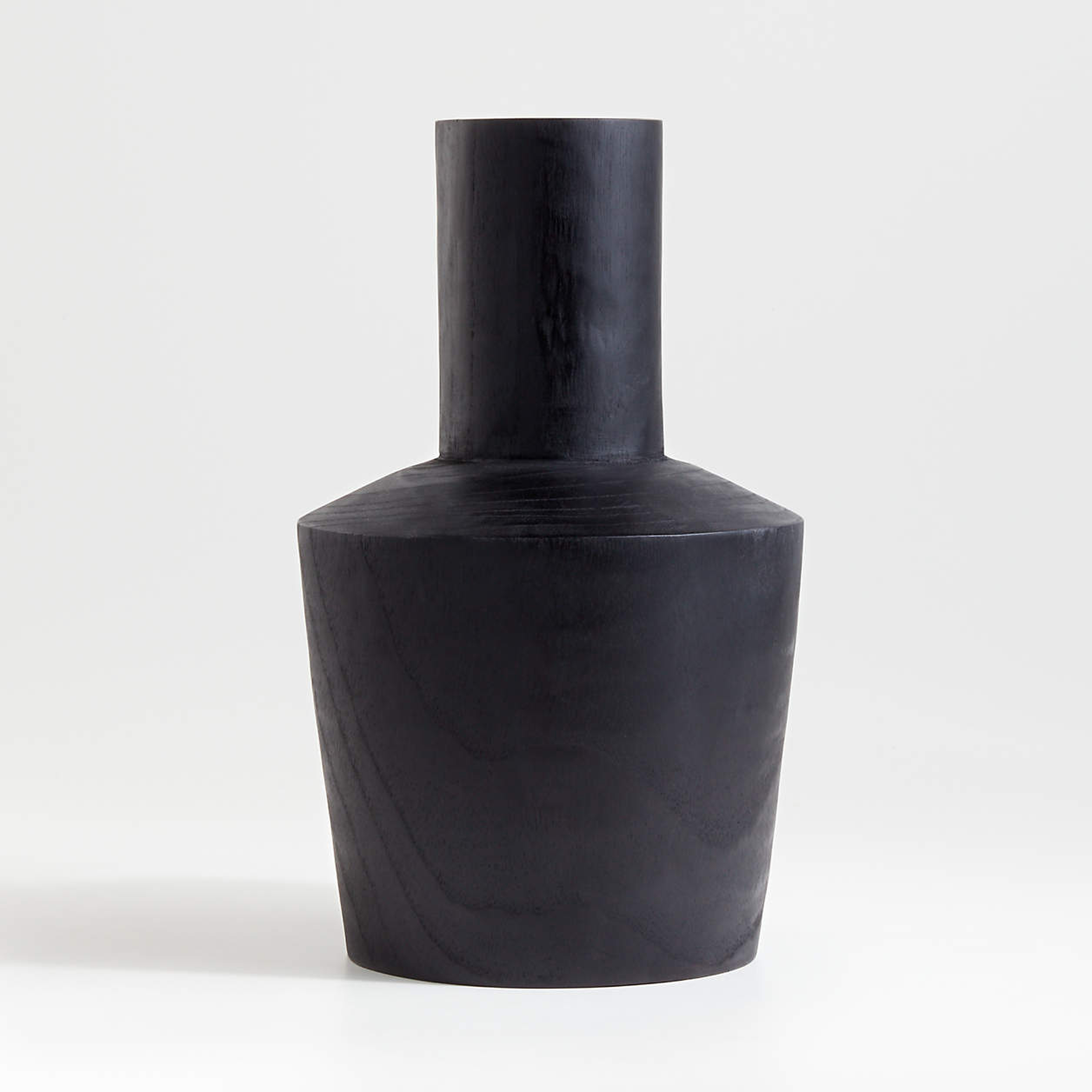Arllon Wood Vase, Black, Large - Crate and Barrel