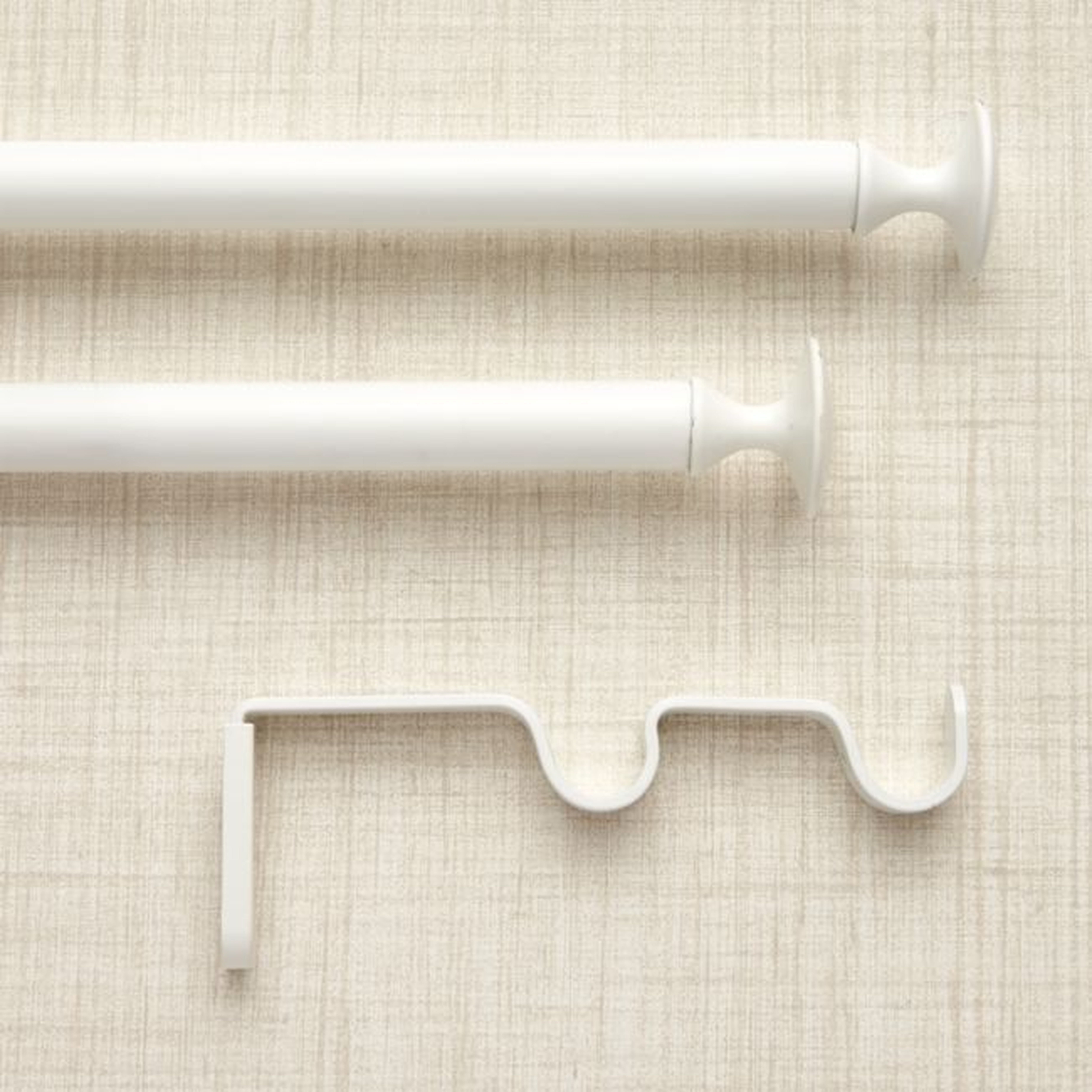 Double 48-88" White Curtain Rod - Crate and Barrel