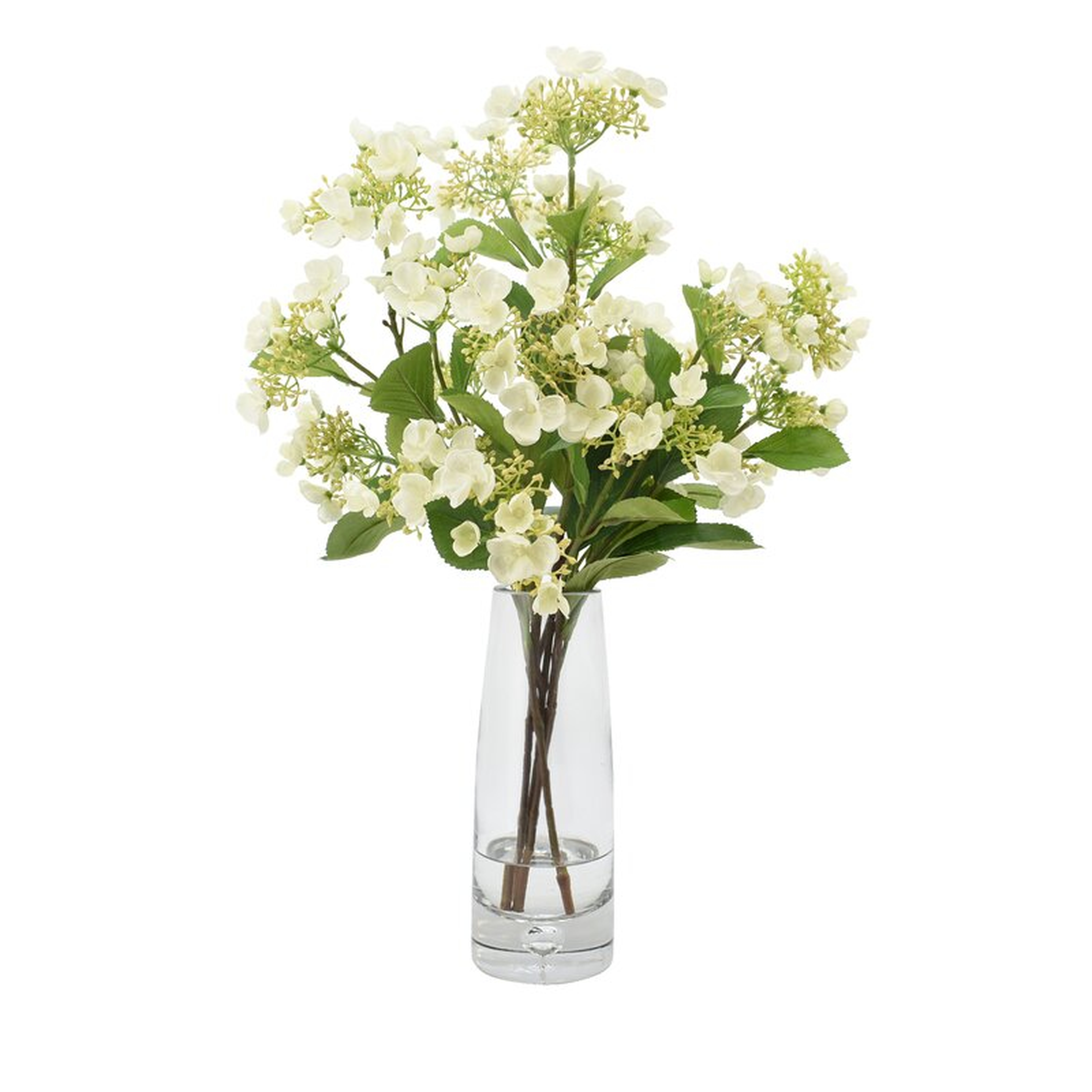 Viburnum Floral Arrangements in Vase Size: 24" H x 17" W x 17" D, Flower Color: White - Perigold