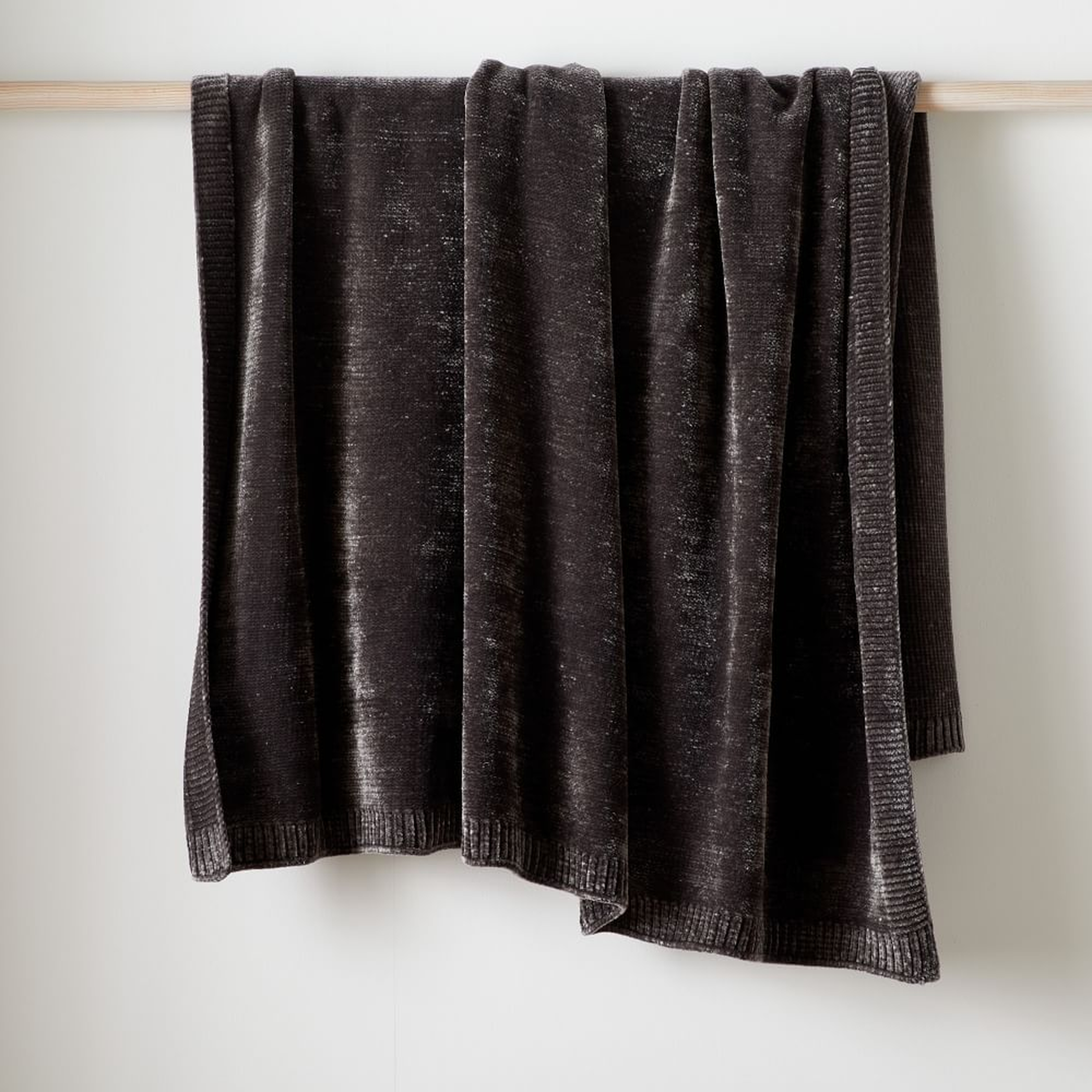 Luxe Chenille Throw, Gray - West Elm
