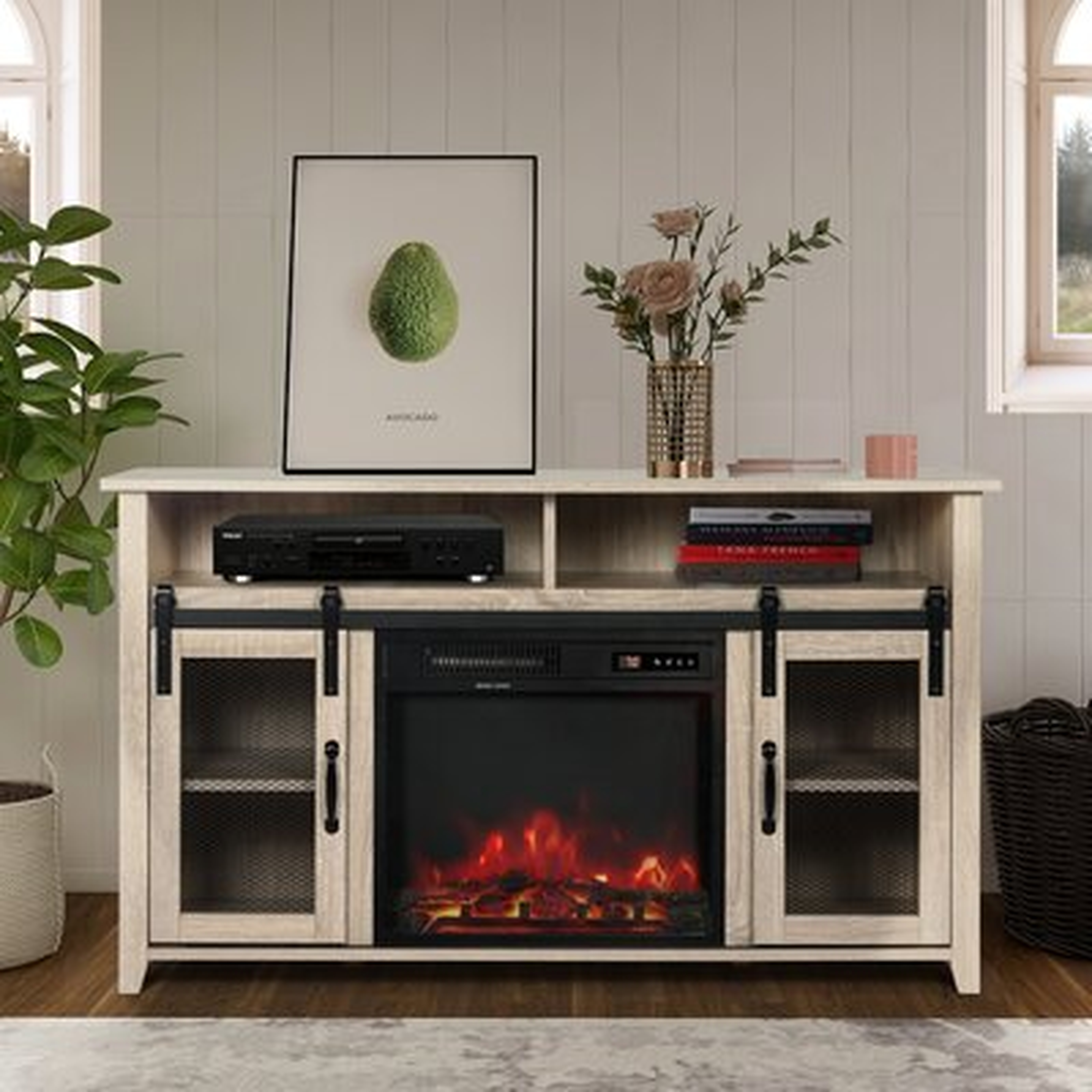 TV Stand For Tvs Up To 55" With Electric Fireplace Included,Media Storage Television Console For Living Room - Wayfair