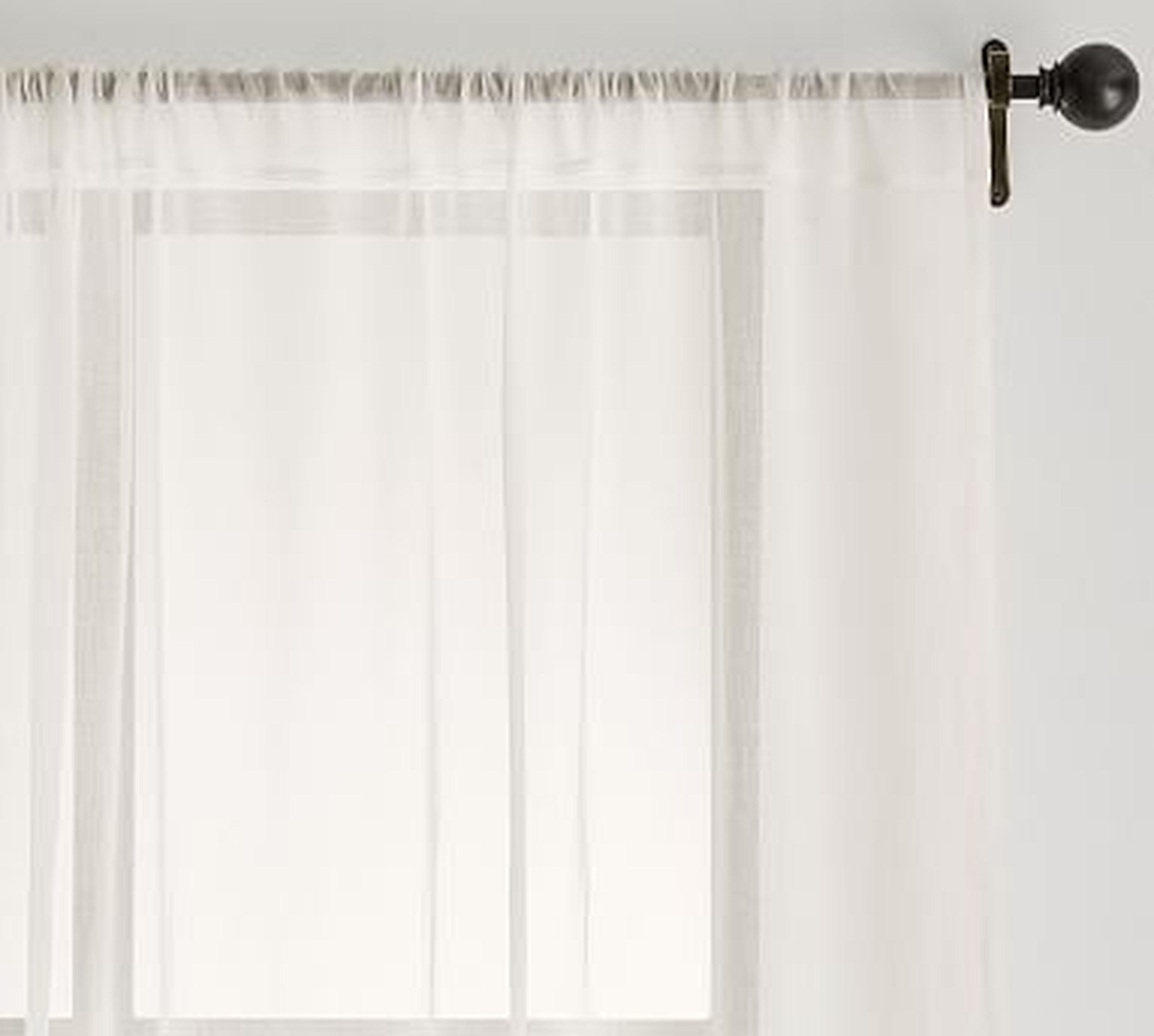 Classic Voile Sheer Pole Pocket Curtain, 50 x 108", Classic Ivory - Pottery Barn
