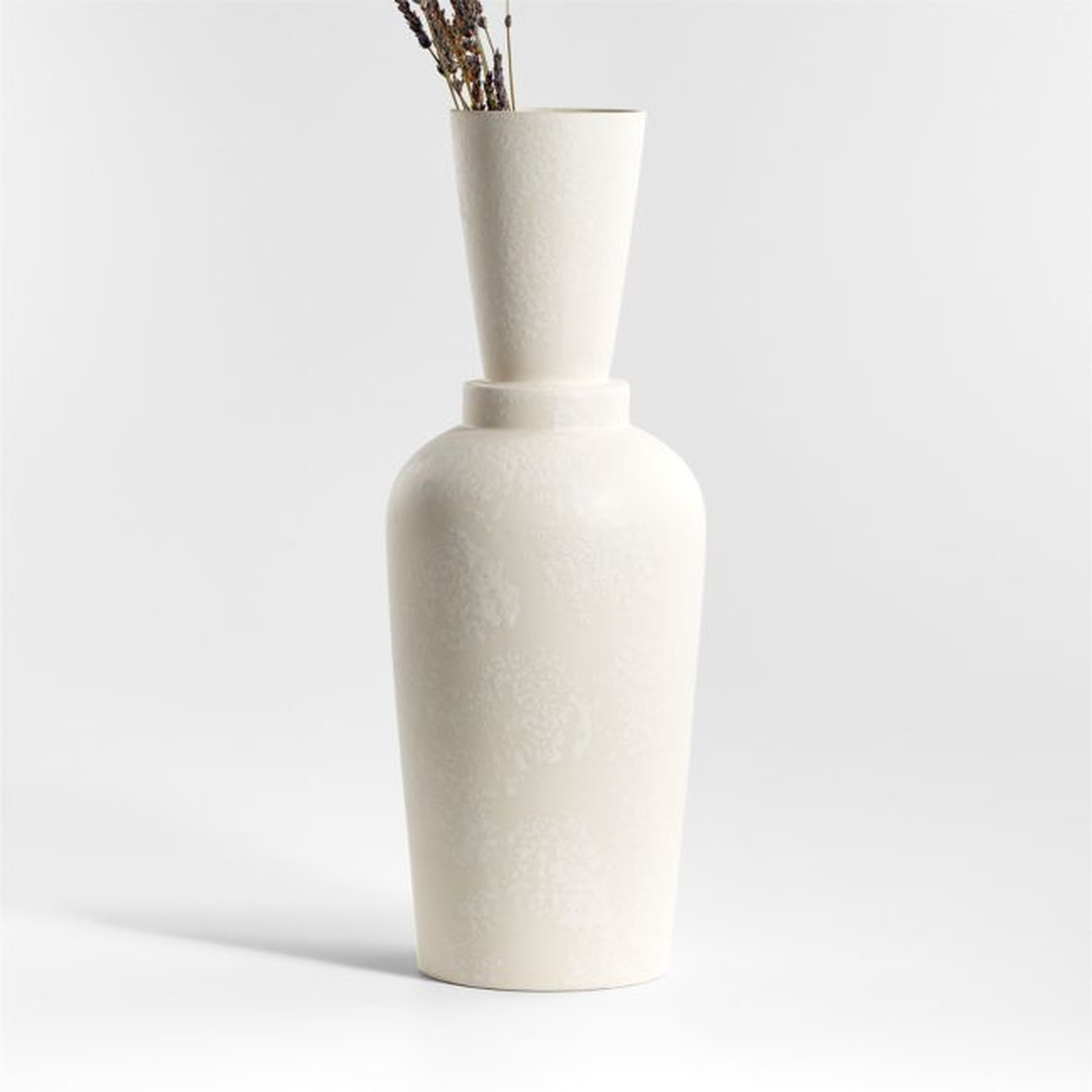 Warrick Funnel Neck White Vase  20" - Crate and Barrel