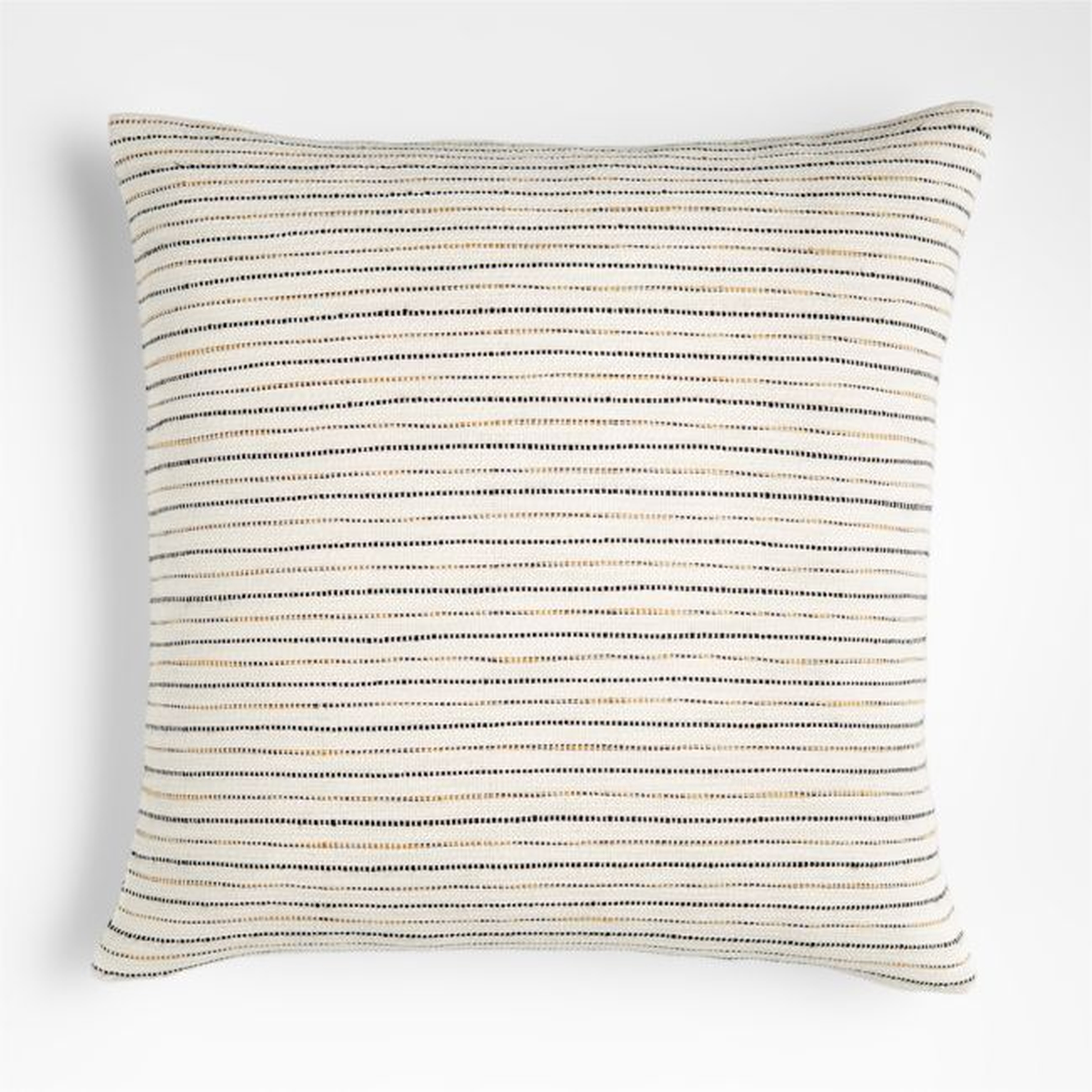 Dellana 23"x23" Striped Natural Square Throw Pillow Cover with Down-Alternative Insert - Crate and Barrel