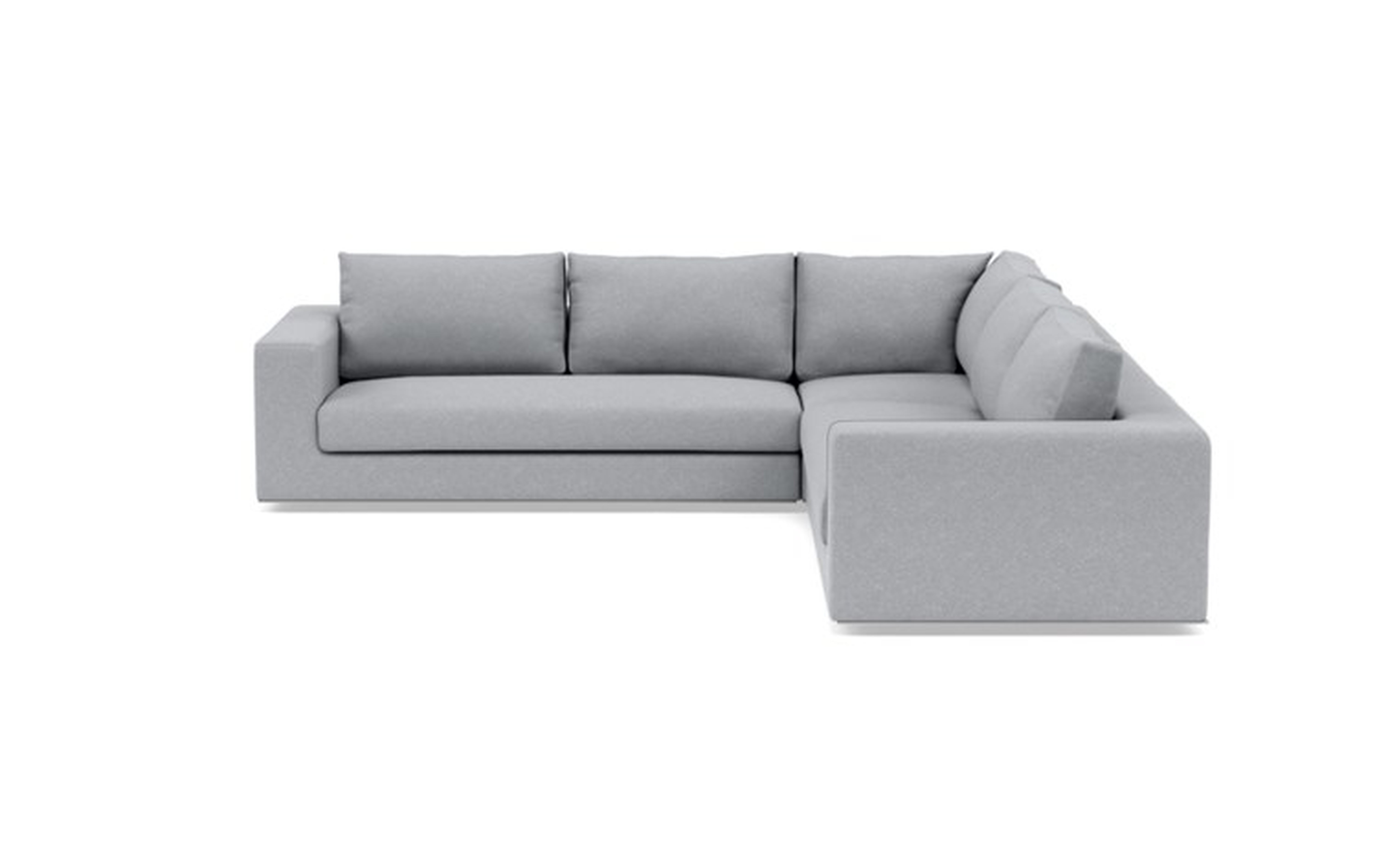 Walters Corner Sectional with Grey Gris Fabric and down alternative cushions - Interior Define