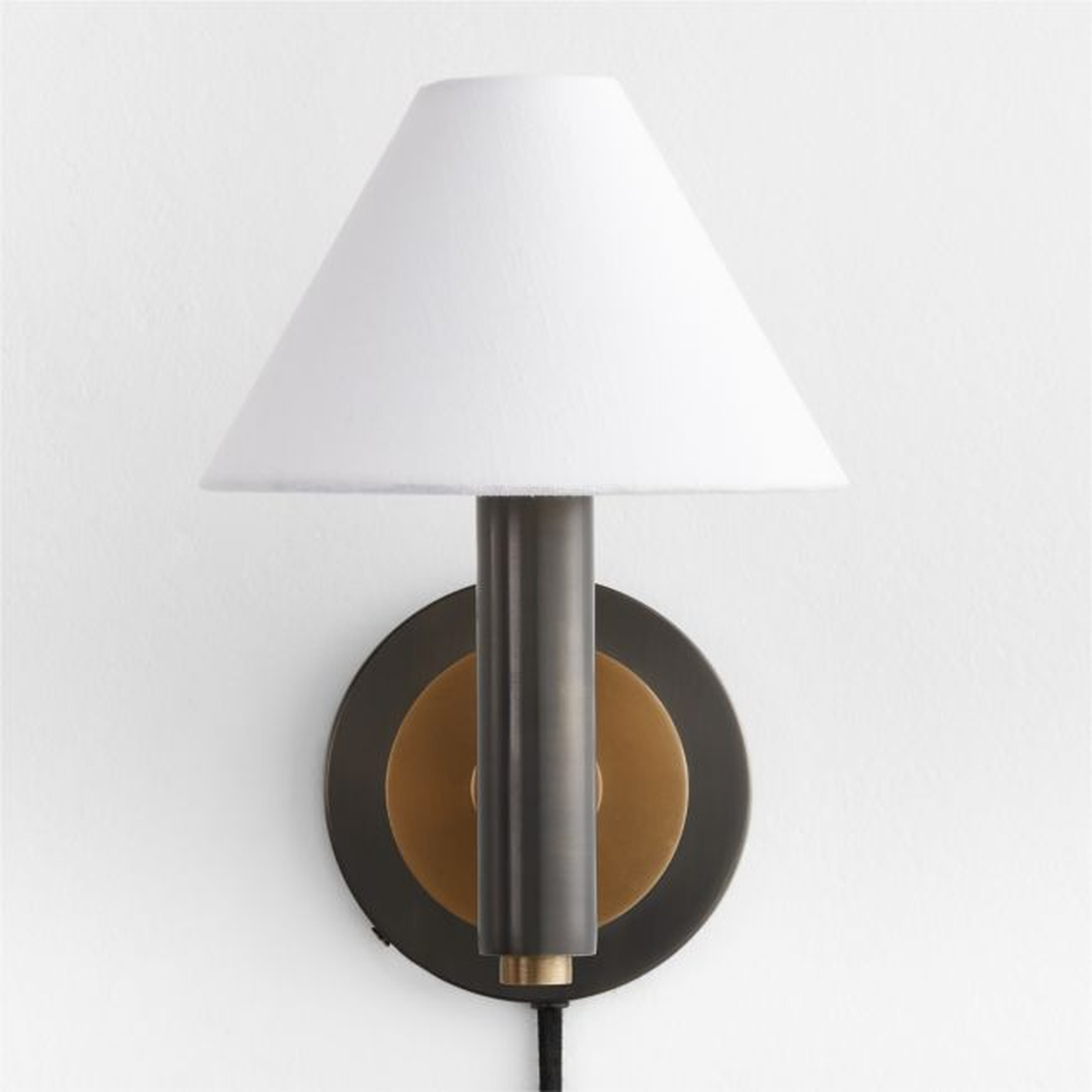 Lempicka Steel Single-Light Plug In Wall Sconce - Crate and Barrel