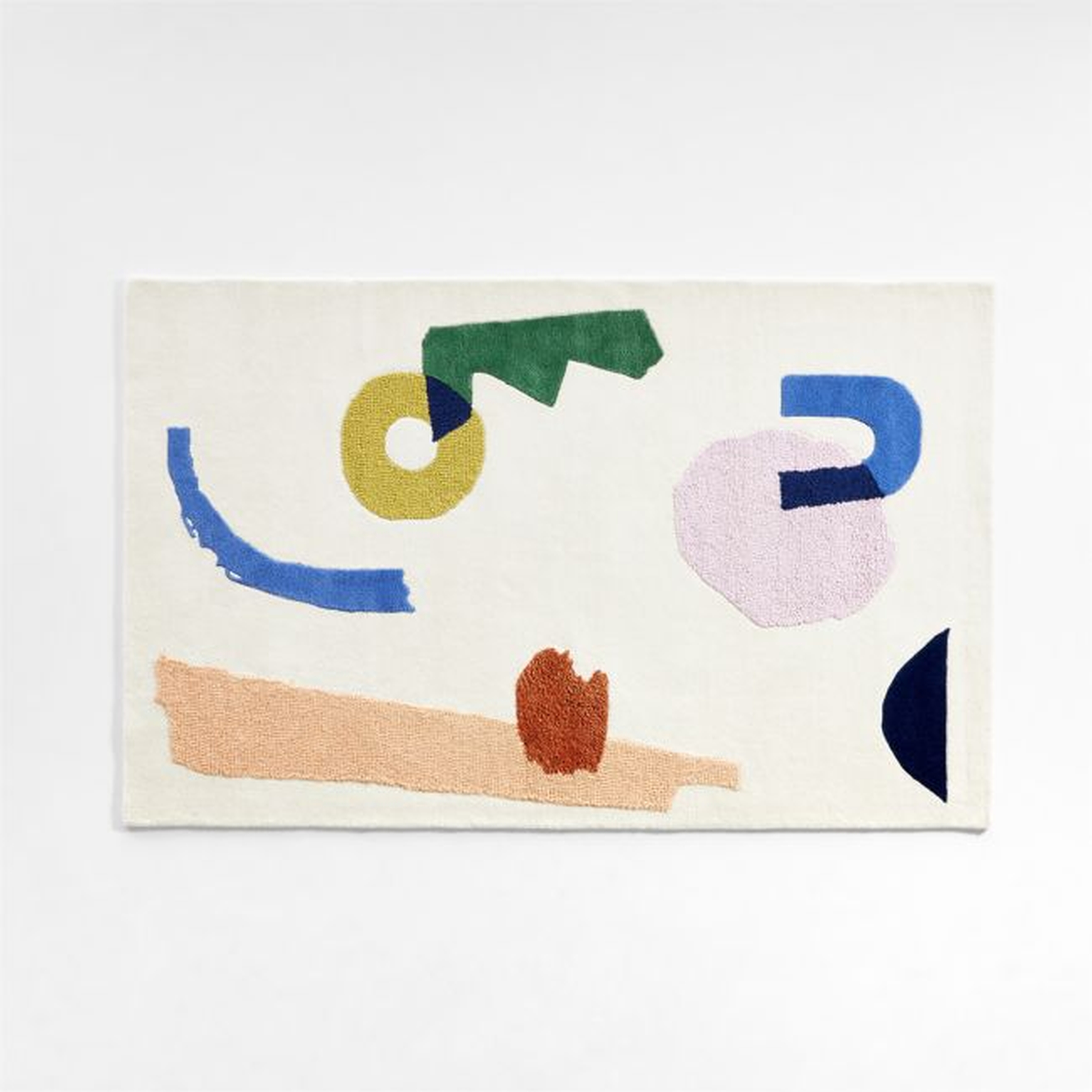 Abstract Shapes Beige Geometric Kids Colorful Rug 5x8 - Crate & Kids