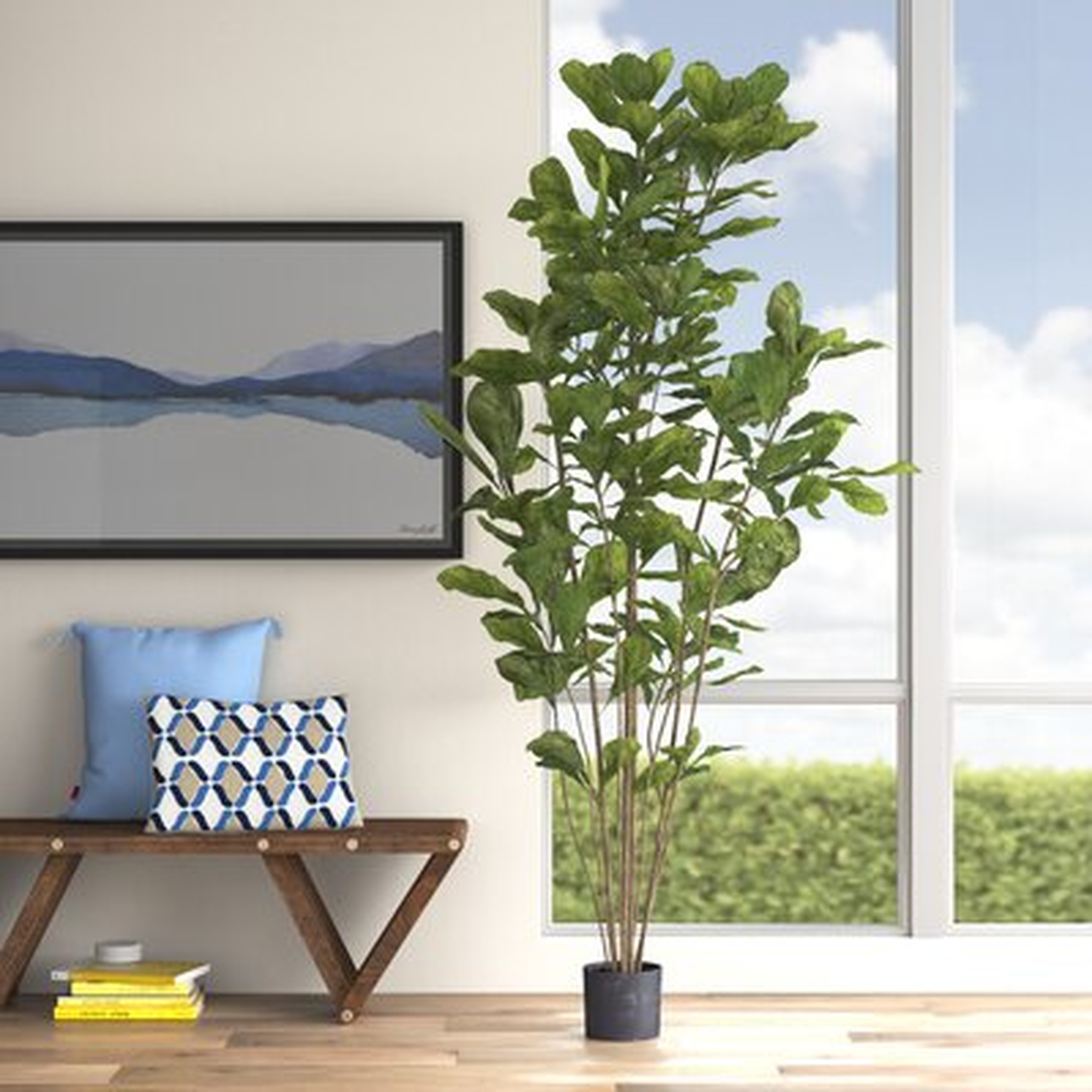 Artificial Potted Fiddle Leaf Fig Tree in Pot - Wayfair