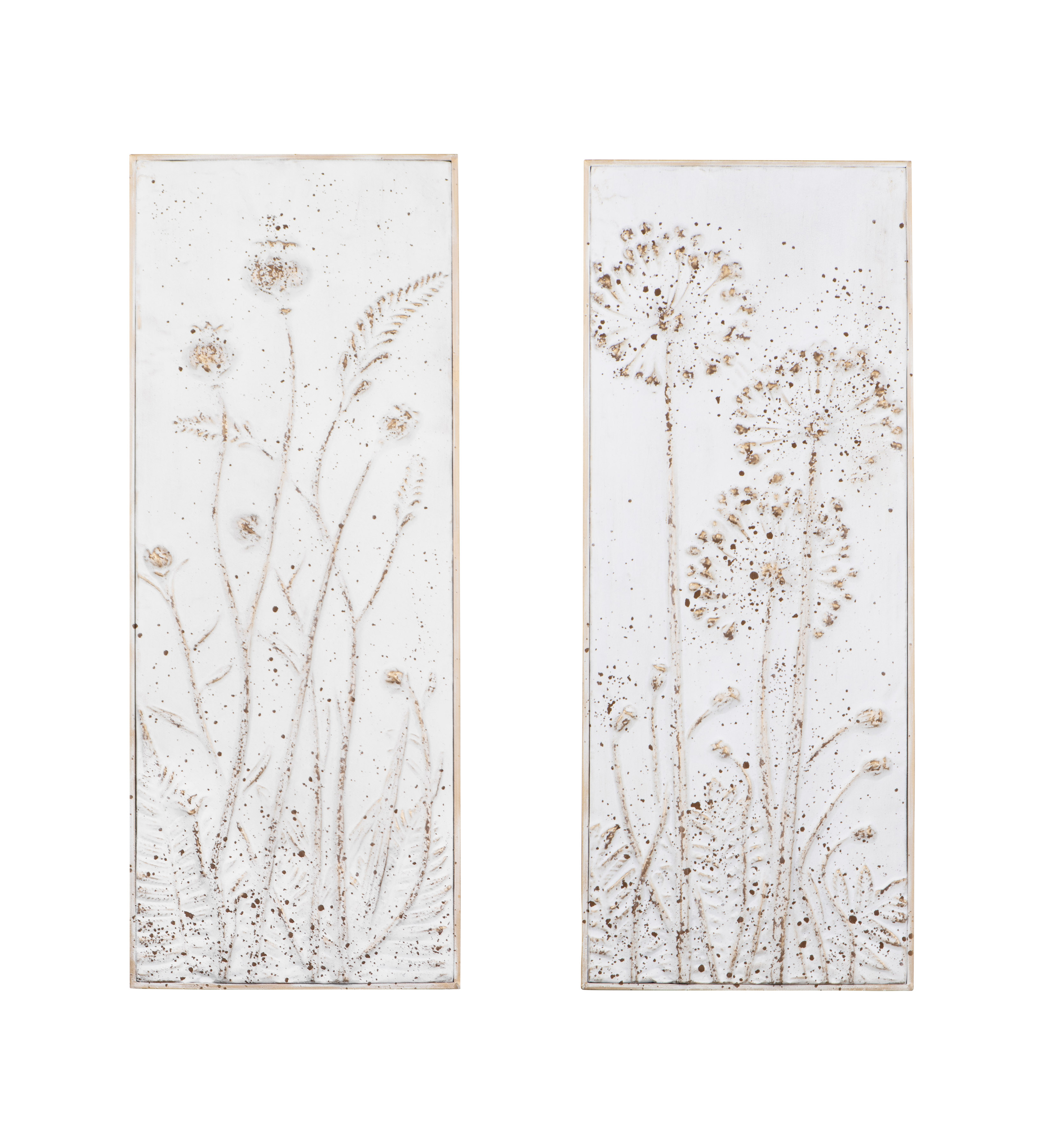 Metal Wall Décor with Flowers, Set of 2 - Nomad Home