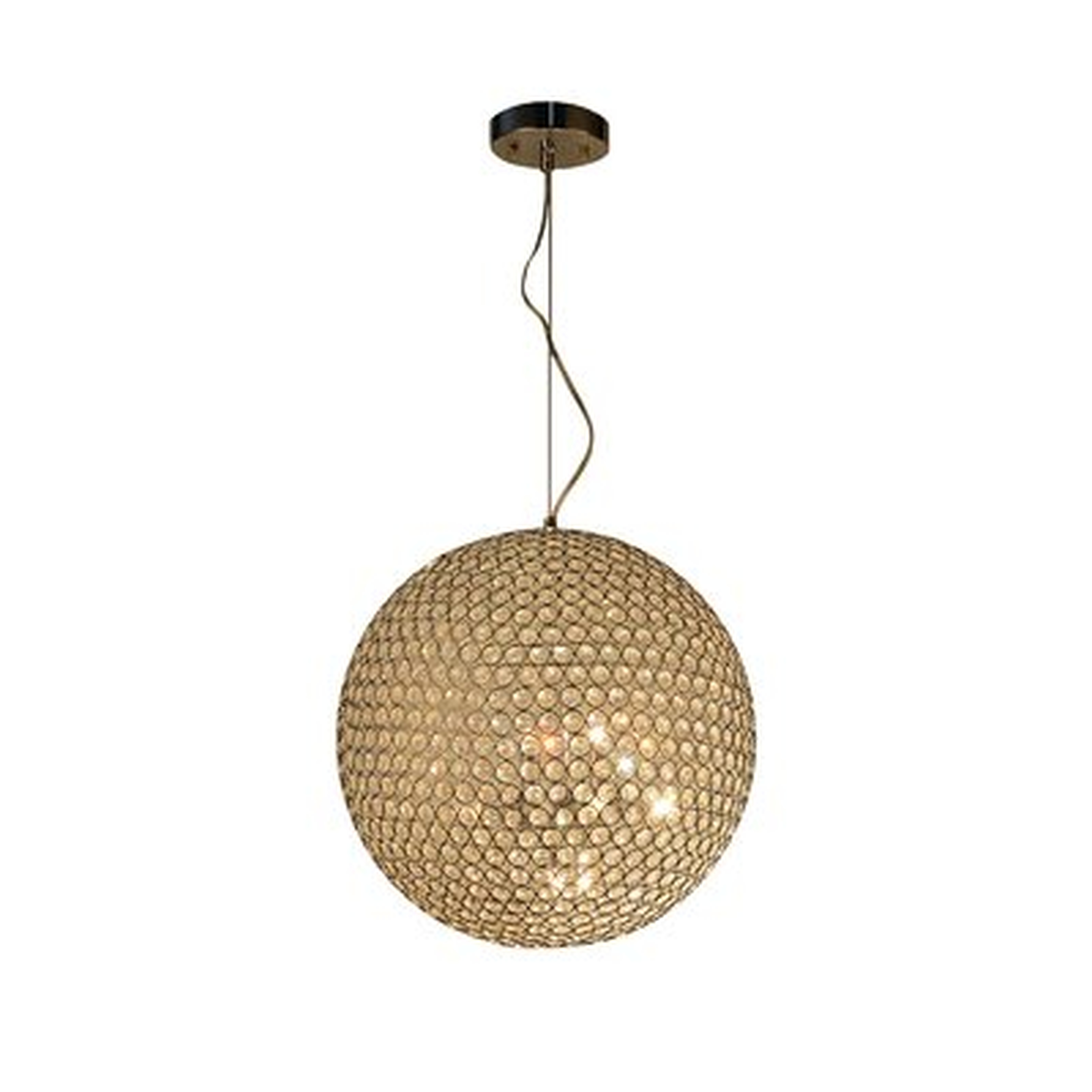 20 Inch Elegant Crystal Glass Ball Chandelier, Transparent Globe Lampshade, Mid-Medieval Hanging Kitchen Island, Dining/Bedroom/Living Room - Wayfair