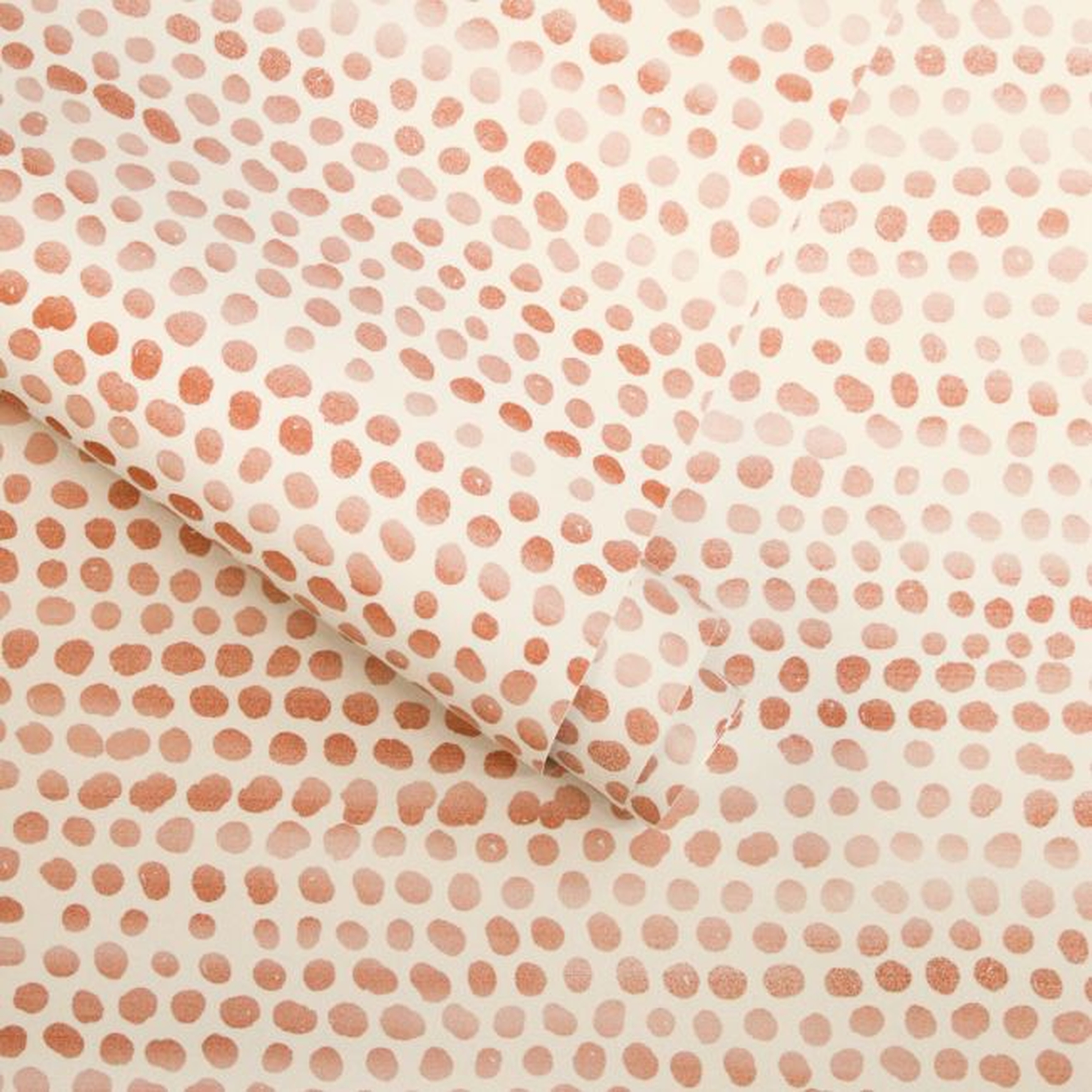 Tempaper Coral Moire Dots Removable Wallpaper - Crate and Barrel