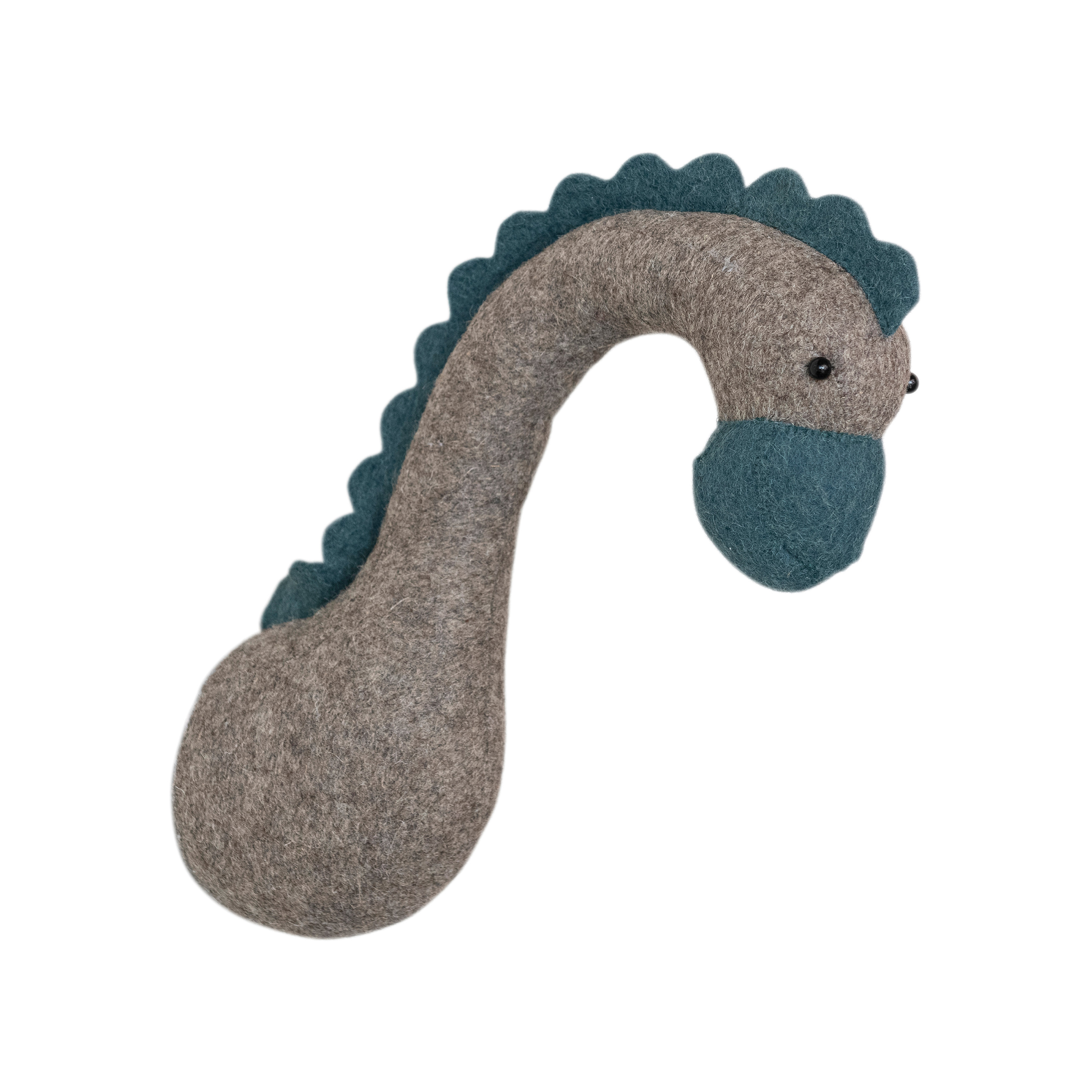 Wool Felt Dinosaur Head Wall Hanging, Grey and Blue - Creative Co-Op