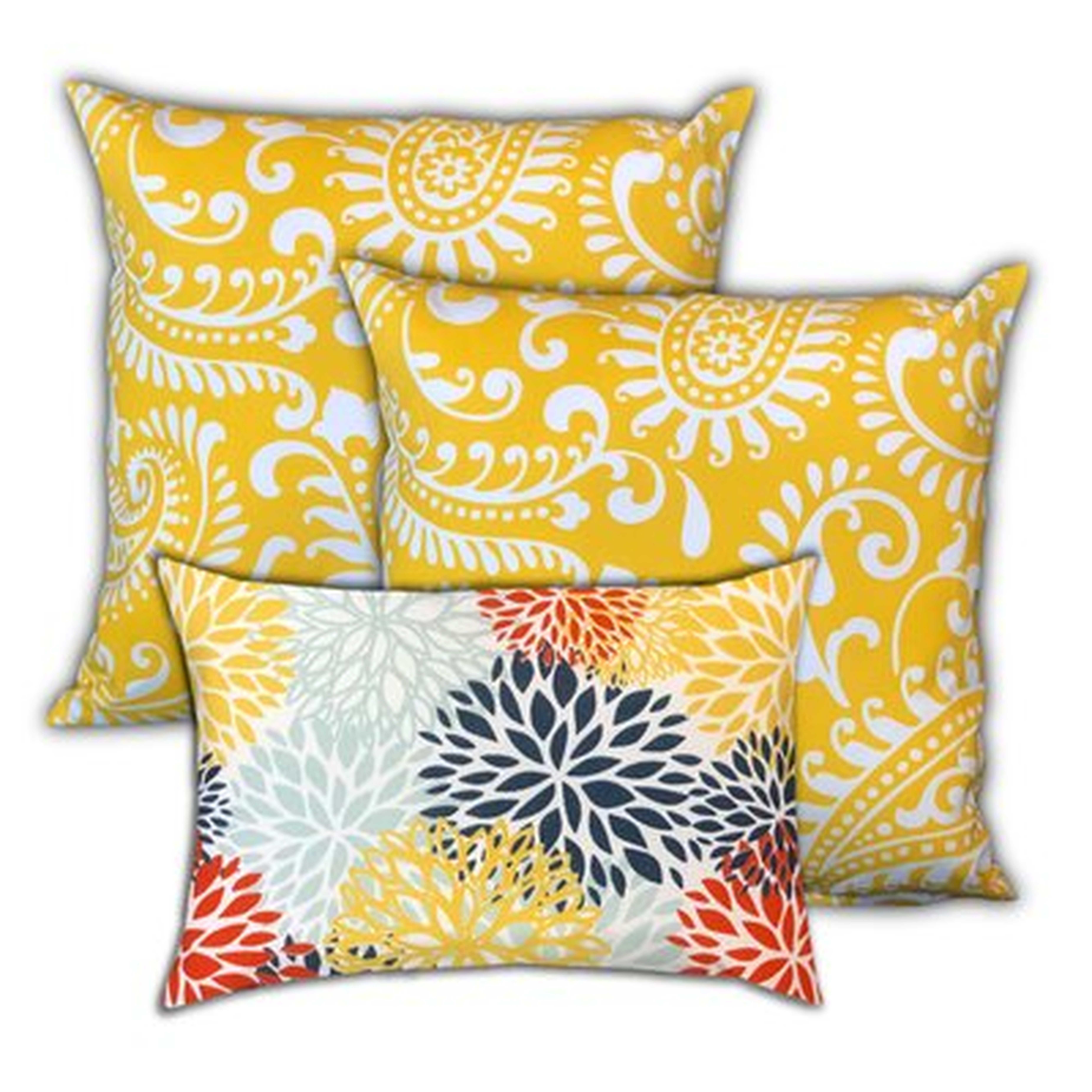 Pineapple Islands Indoor/Outdoor, Removable Cover Pillow, Set Of 3 Pillow - Wayfair