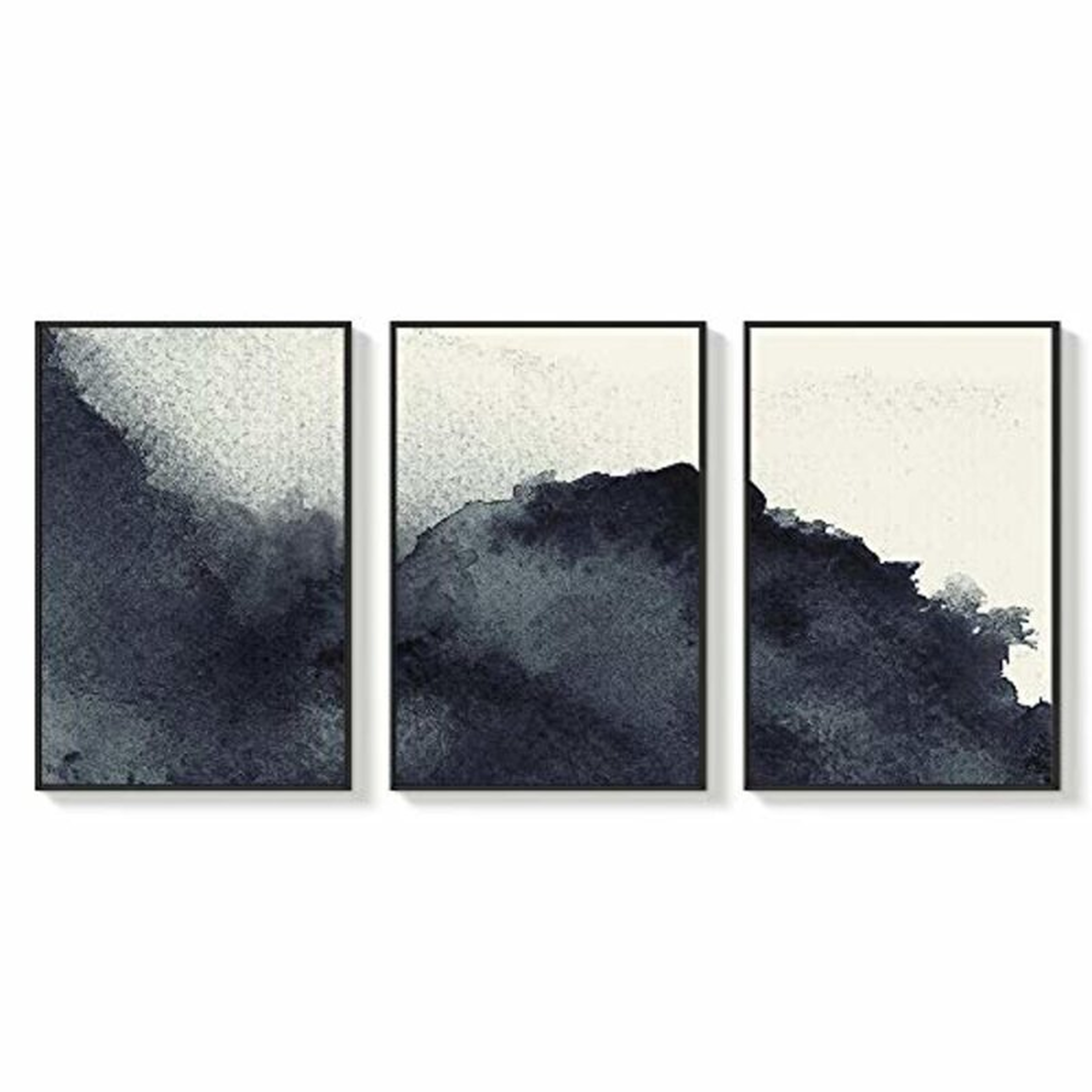 Panels Abstract Zen Ink, Floater Frame Painting on Canvas, Set of 3 - Wayfair