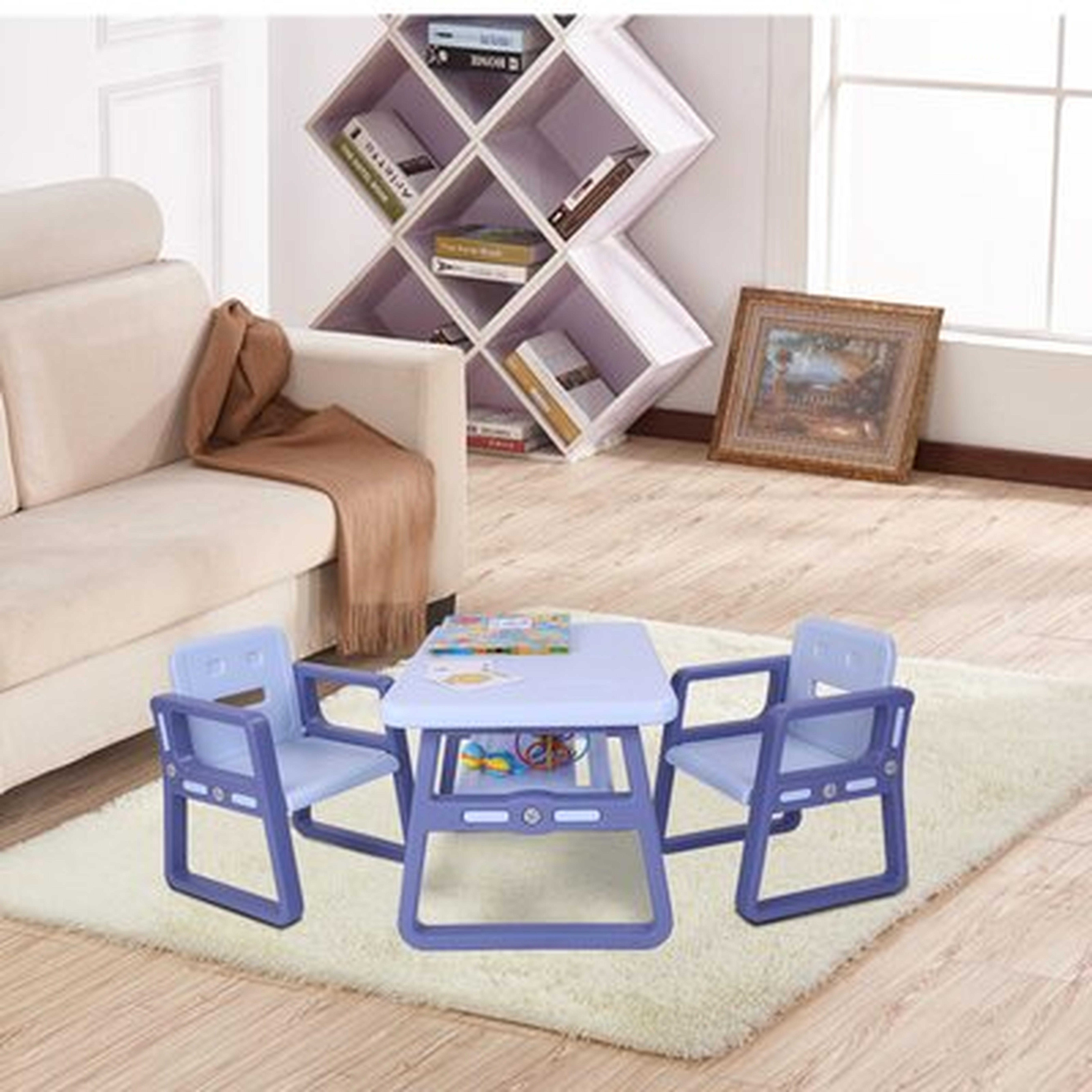 Kids Plastic Rectangular Table and Chairs Set - Wayfair