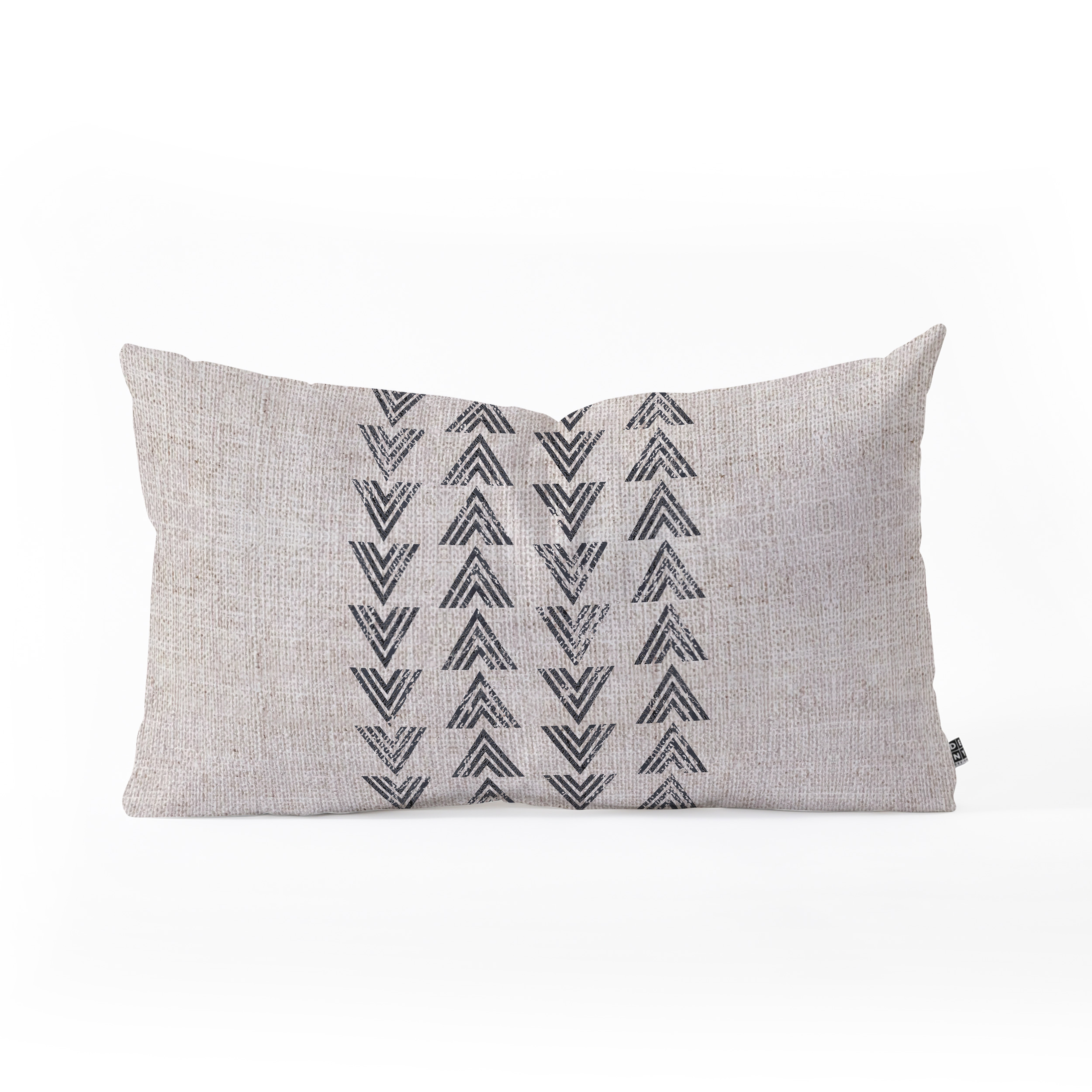 French Linen Tri Arrow by Holli Zollinger - Oblong Throw Pillow 24" x 13" - Wander Print Co.