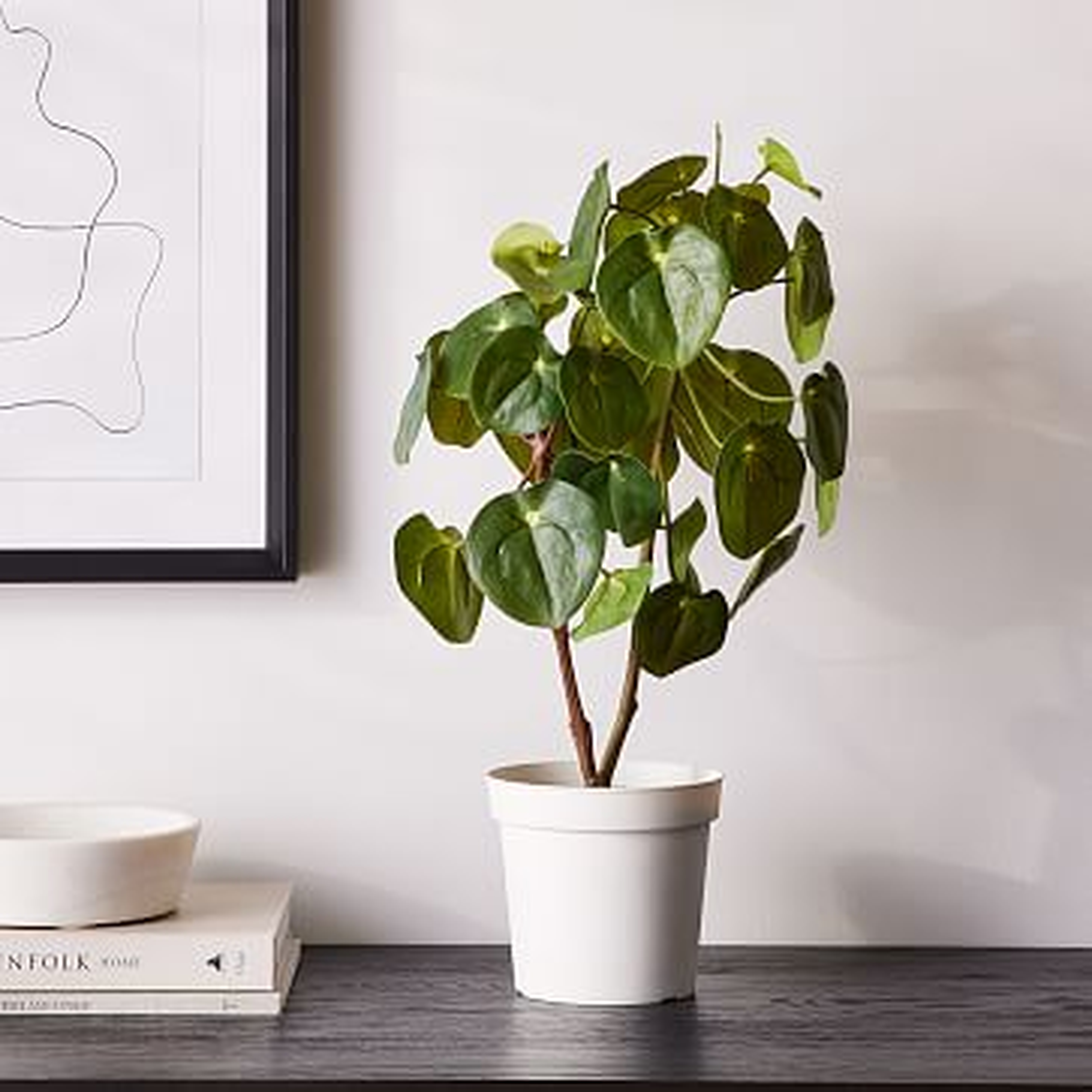 Faux Potted Pilea Peperomiodes, 23.5" - West Elm