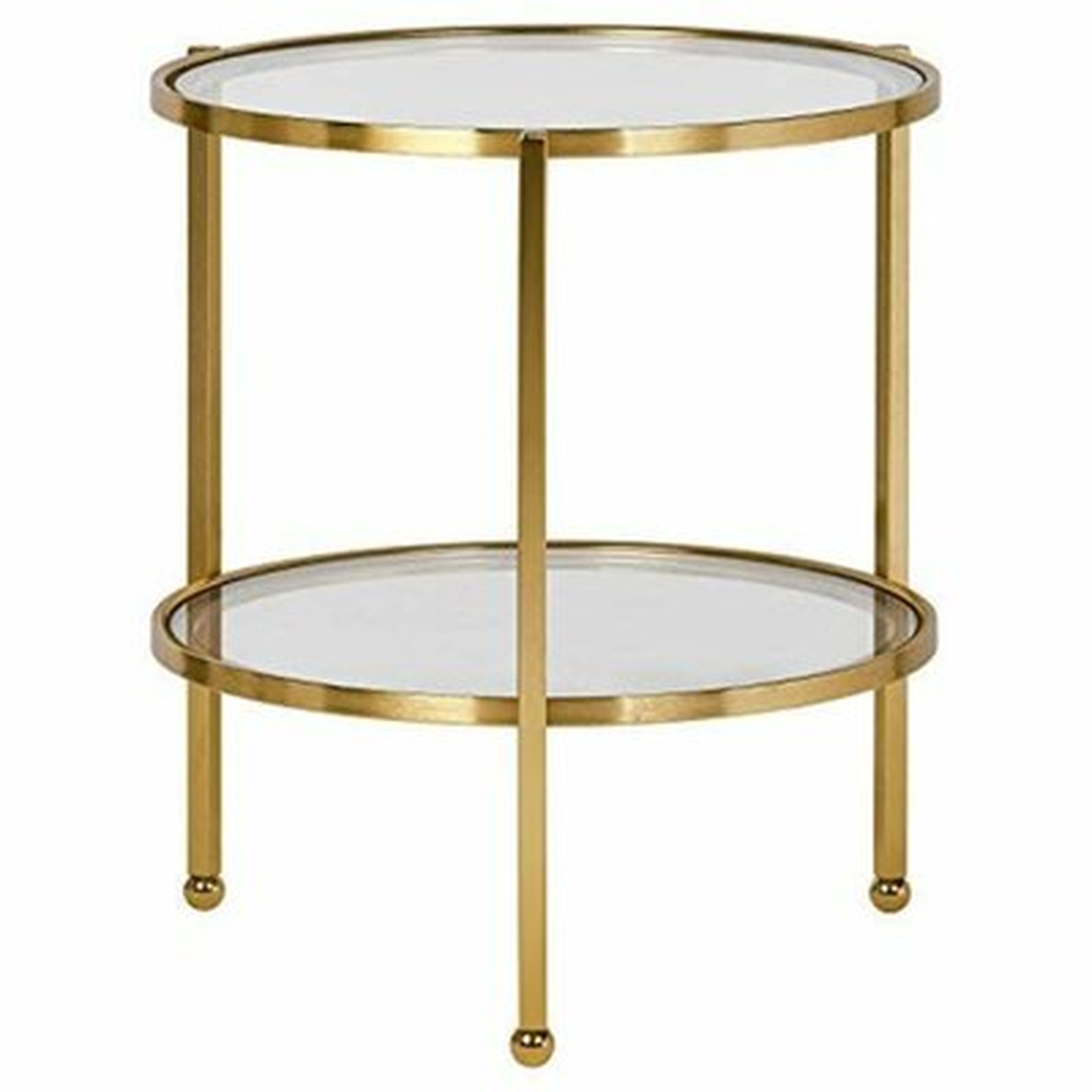 Glass Top 3 Legs End Table with Storage - Wayfair