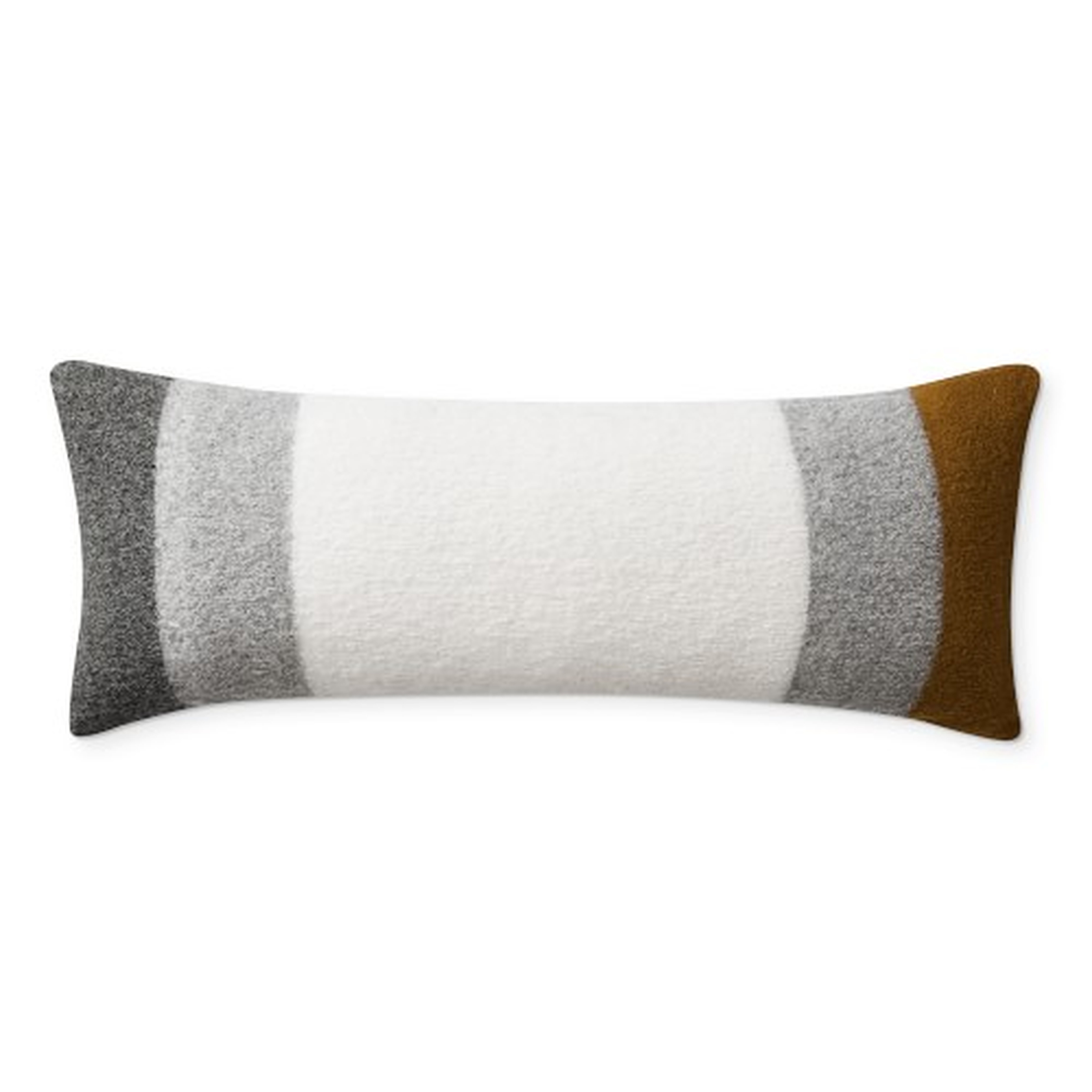 Italian Boiled Wool Stripe Pillow Cover, Bronze, 36" x 14" - Williams Sonoma