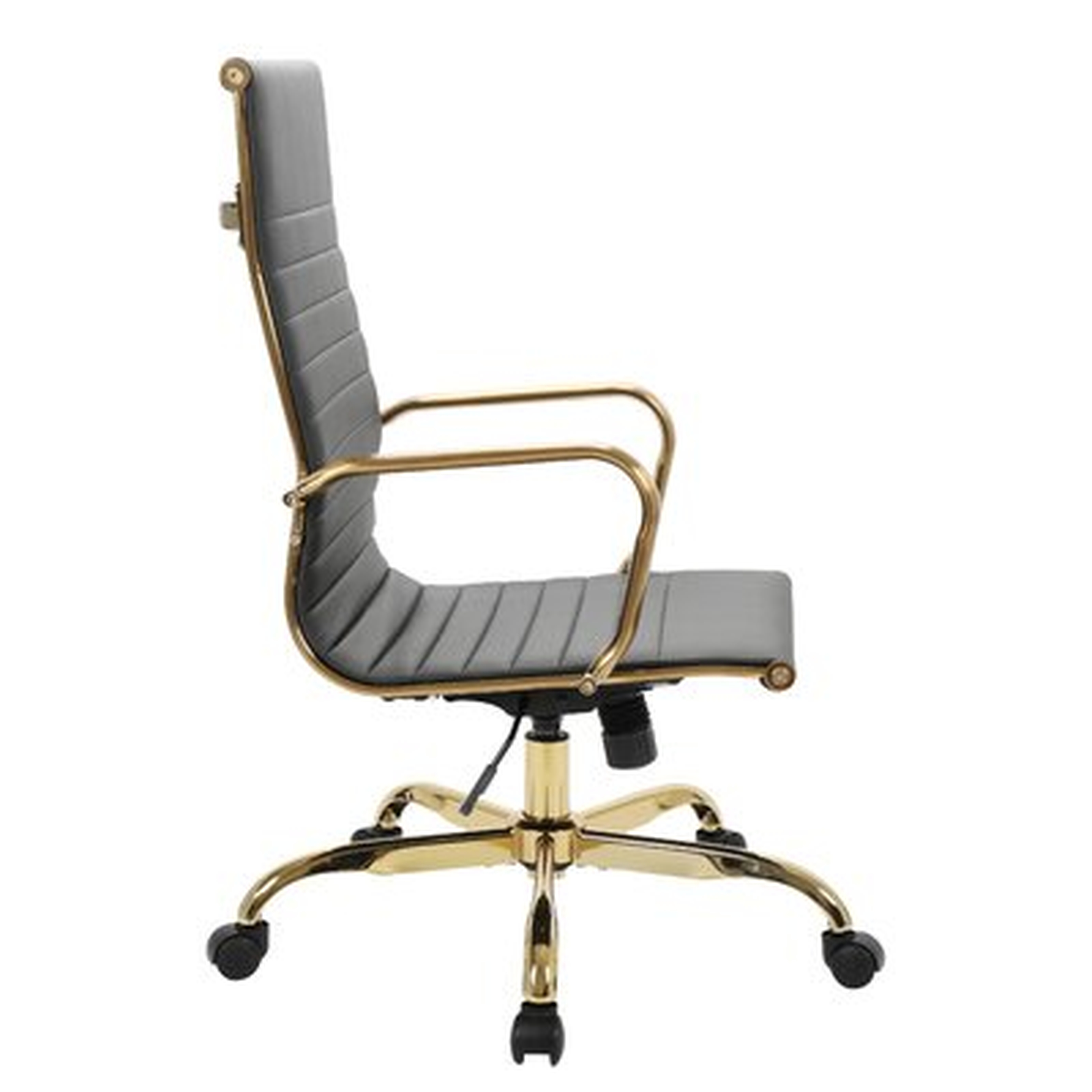 Orren Ellis Sorrells High-Back Leatherette Office Chair With Gold Frame - Wayfair