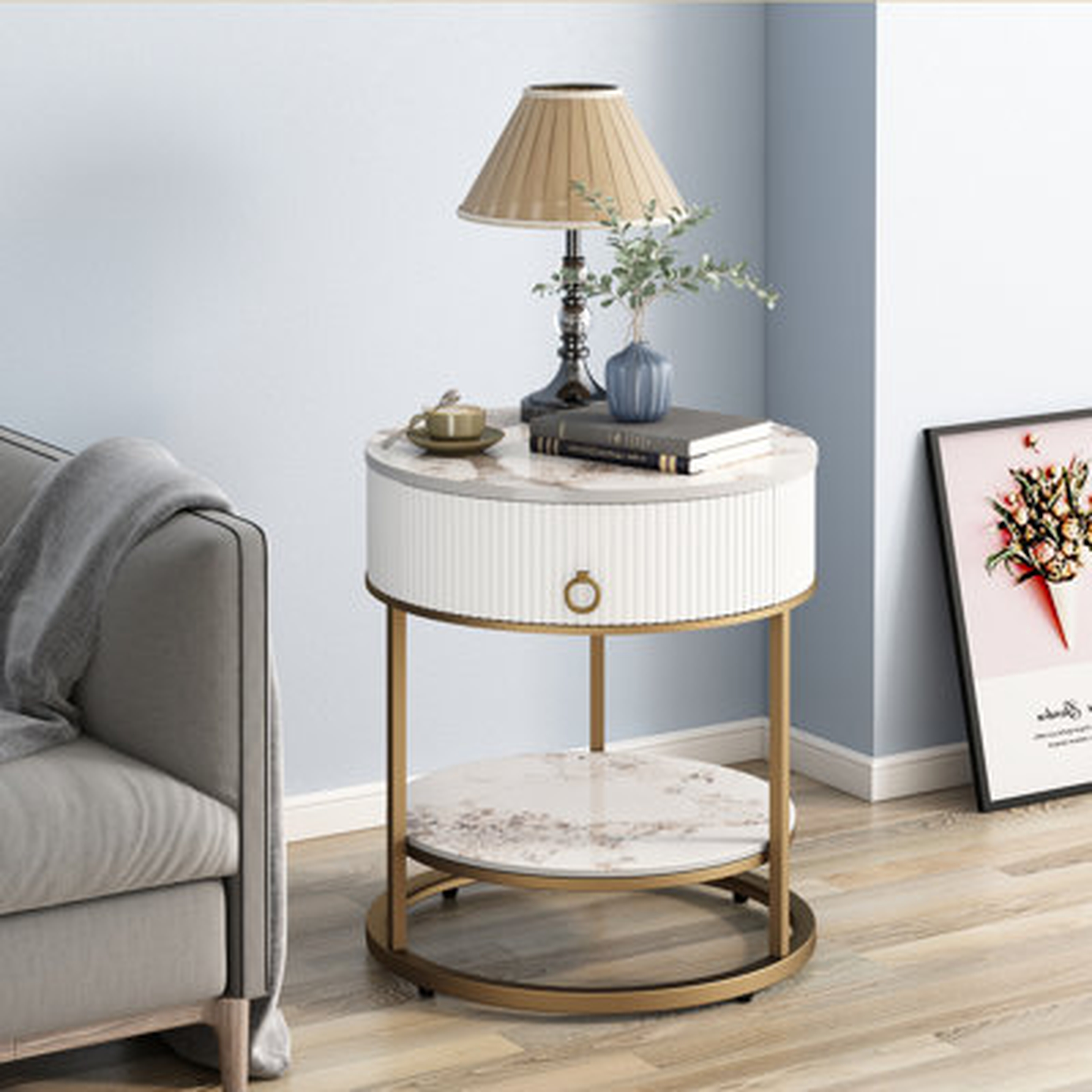 Canzio Frame End Table with Storage - Wayfair