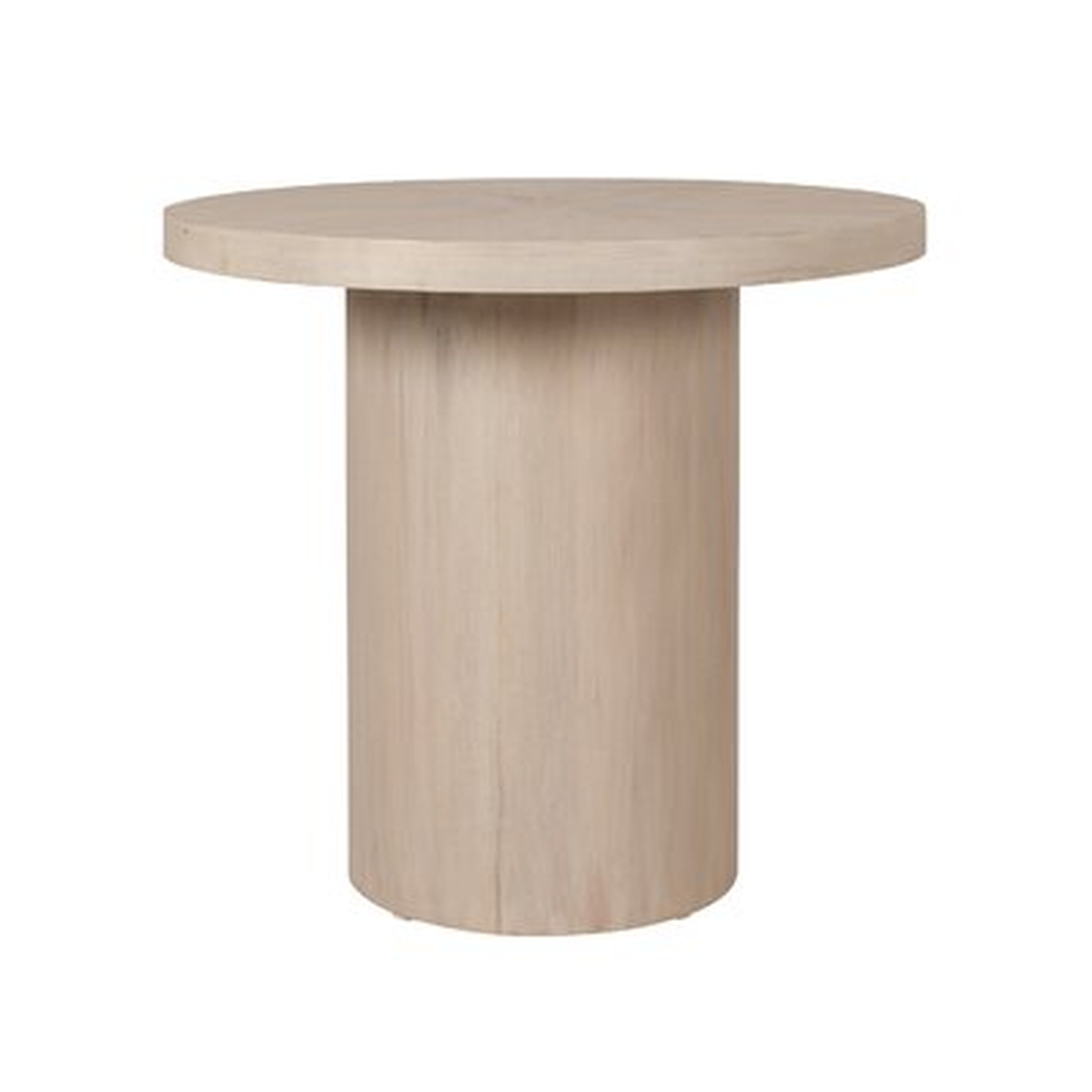 Jovel 24" Round Side Table, White Wash - Wayfair