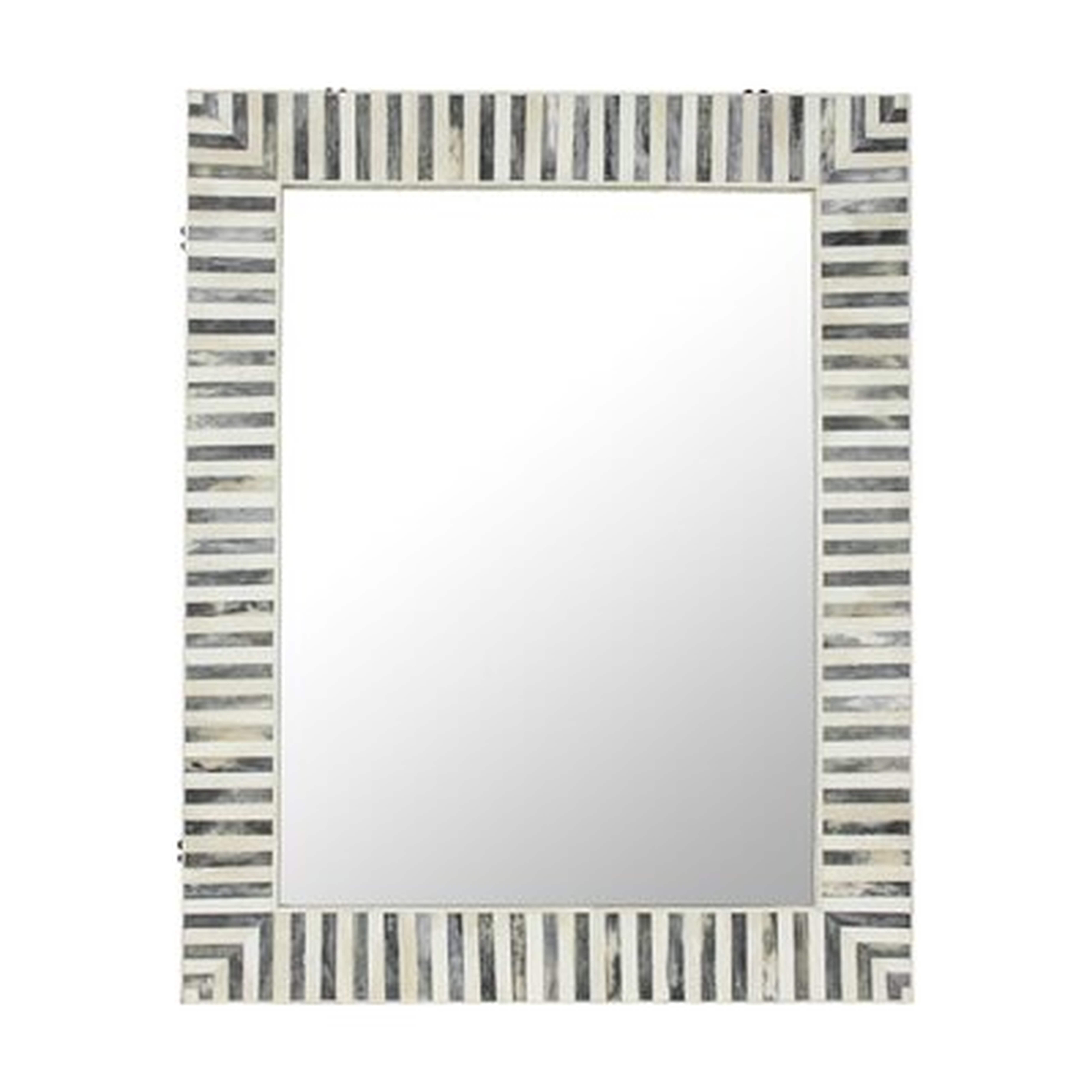 Evangeline Bone Framed Wall Mounted Accent Mirror in White - AllModern
