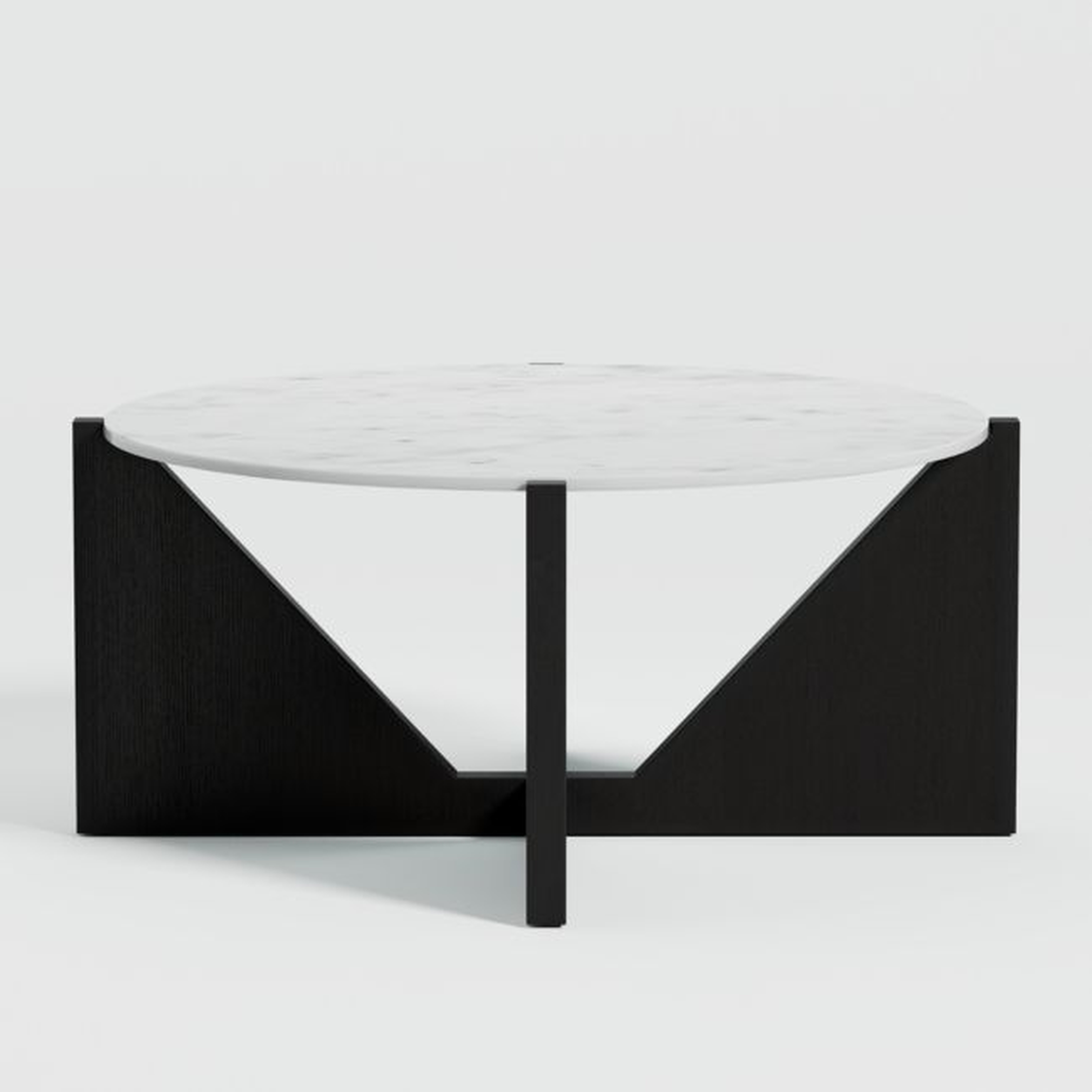 Miro White Marble Coffee Table with Black Wood Base - Crate and Barrel