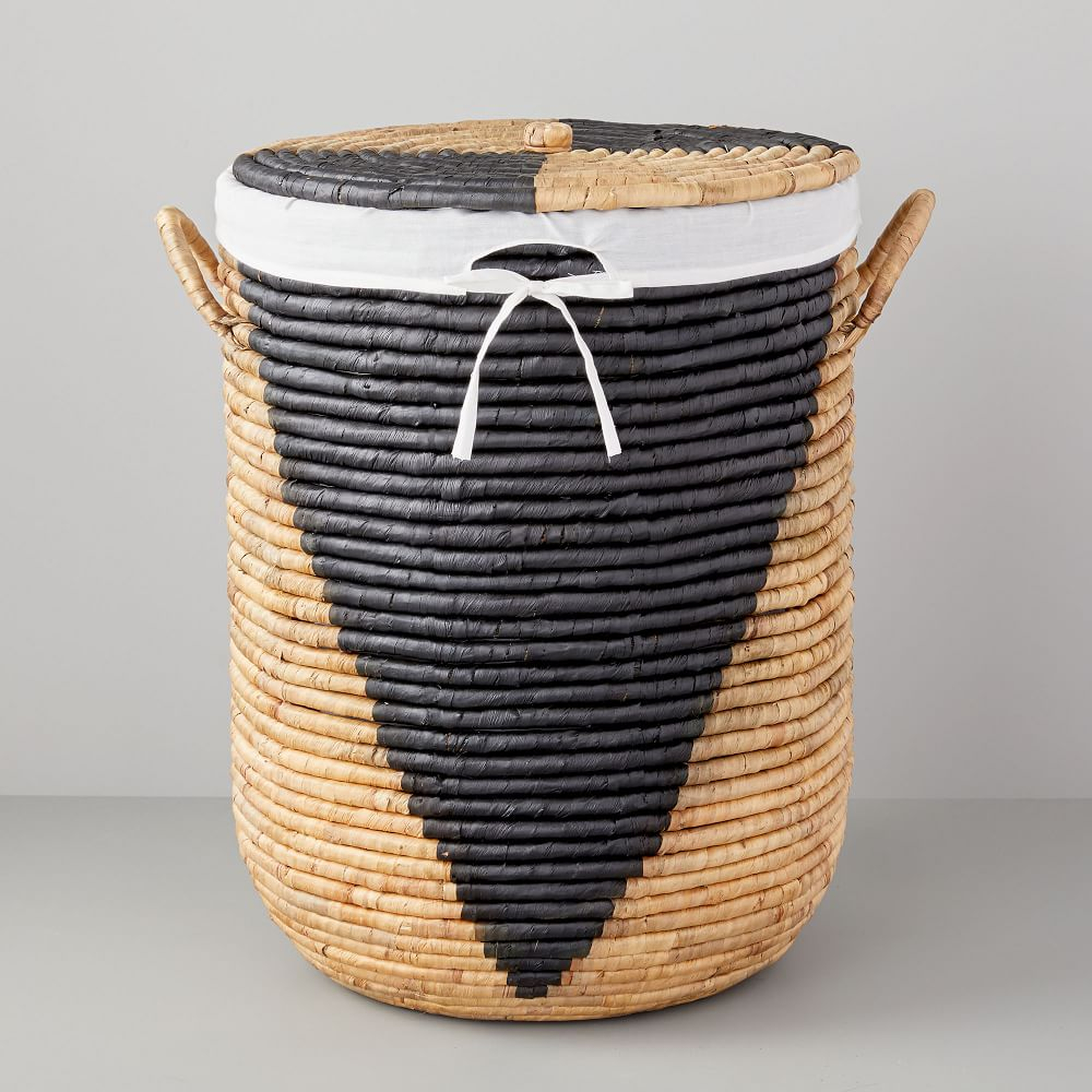 Two-Tone Woven Seagrass, Hamper, Large, 18.9"W x 24.4"H - West Elm