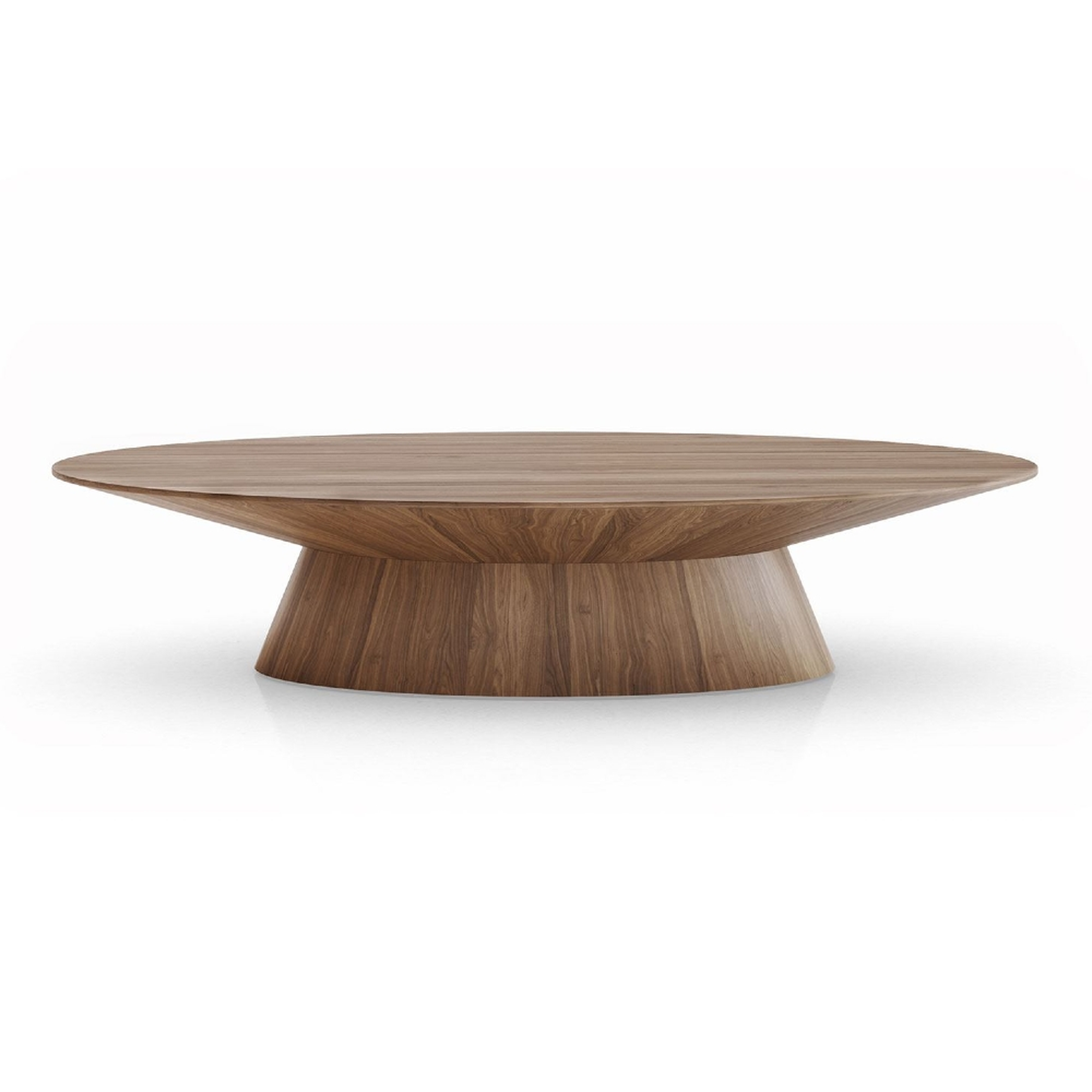 Modloft Sullivan Modern Classic Walnut Brown Wood Oval Coffee Table - Kathy Kuo Home