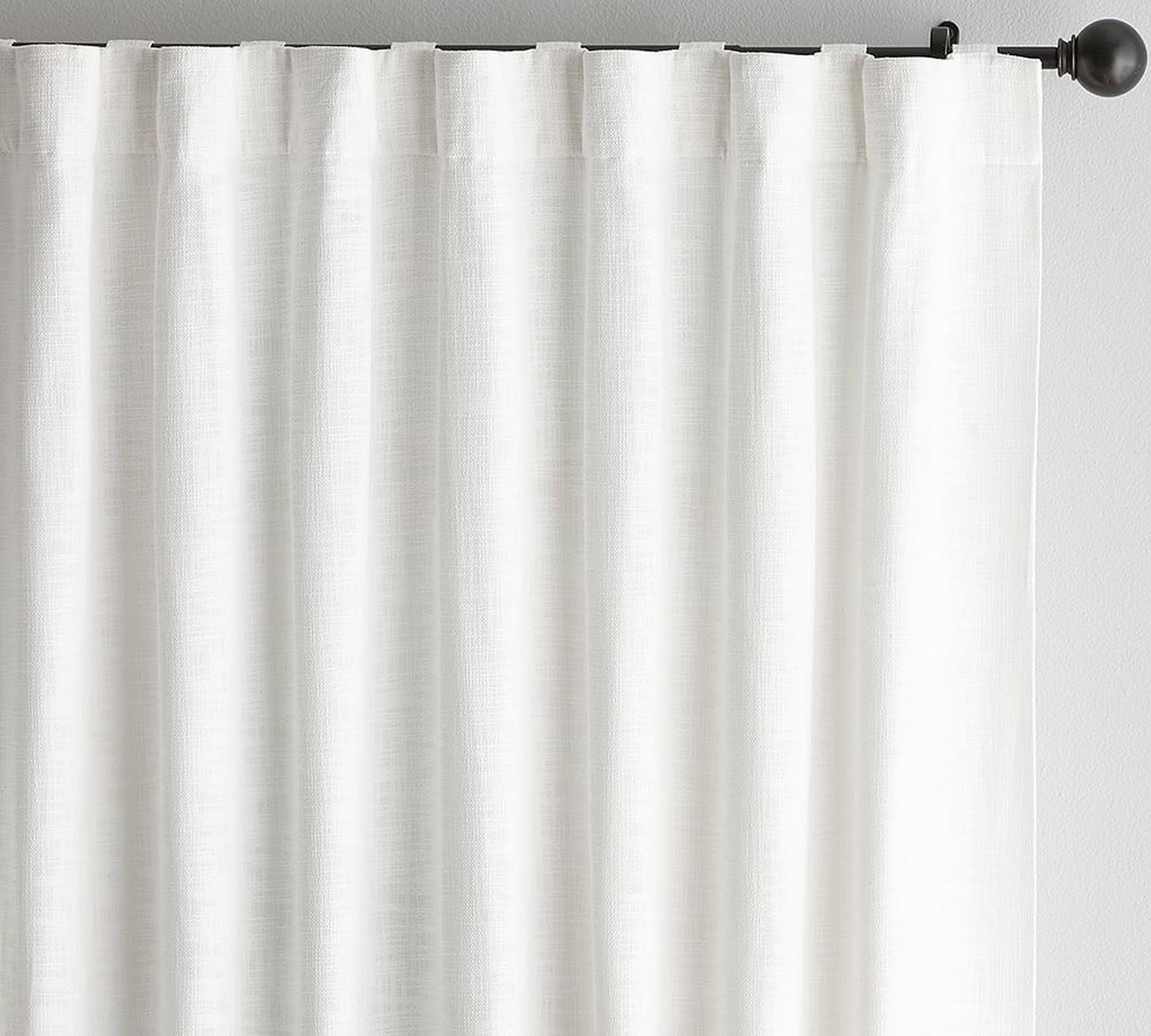 Seaton Textured Cotton Curtain, 54" x 132", White - Pottery Barn