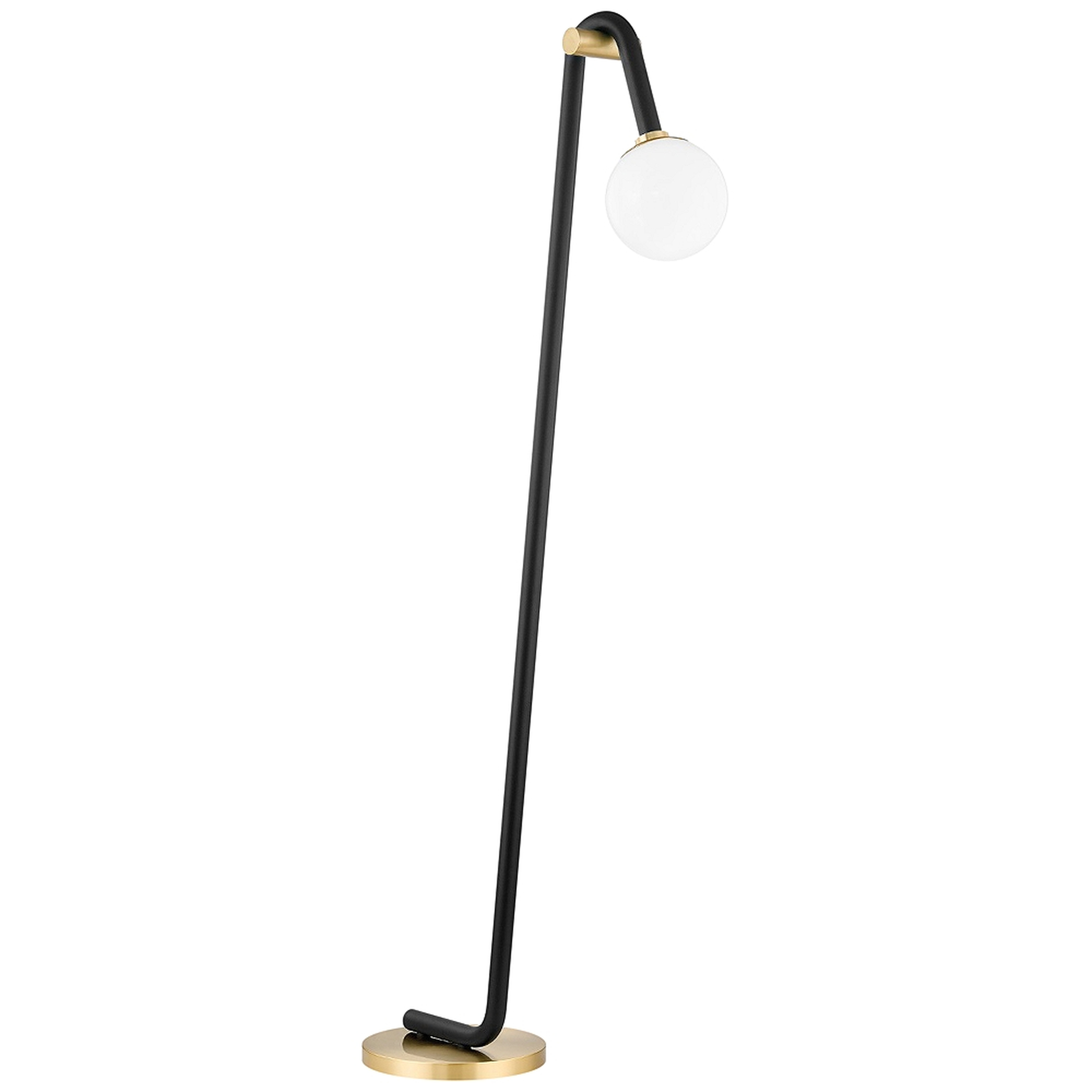 Mitzi Whit Aged Brass and Black Floor Lamp - Style # 82P58 - Lamps Plus