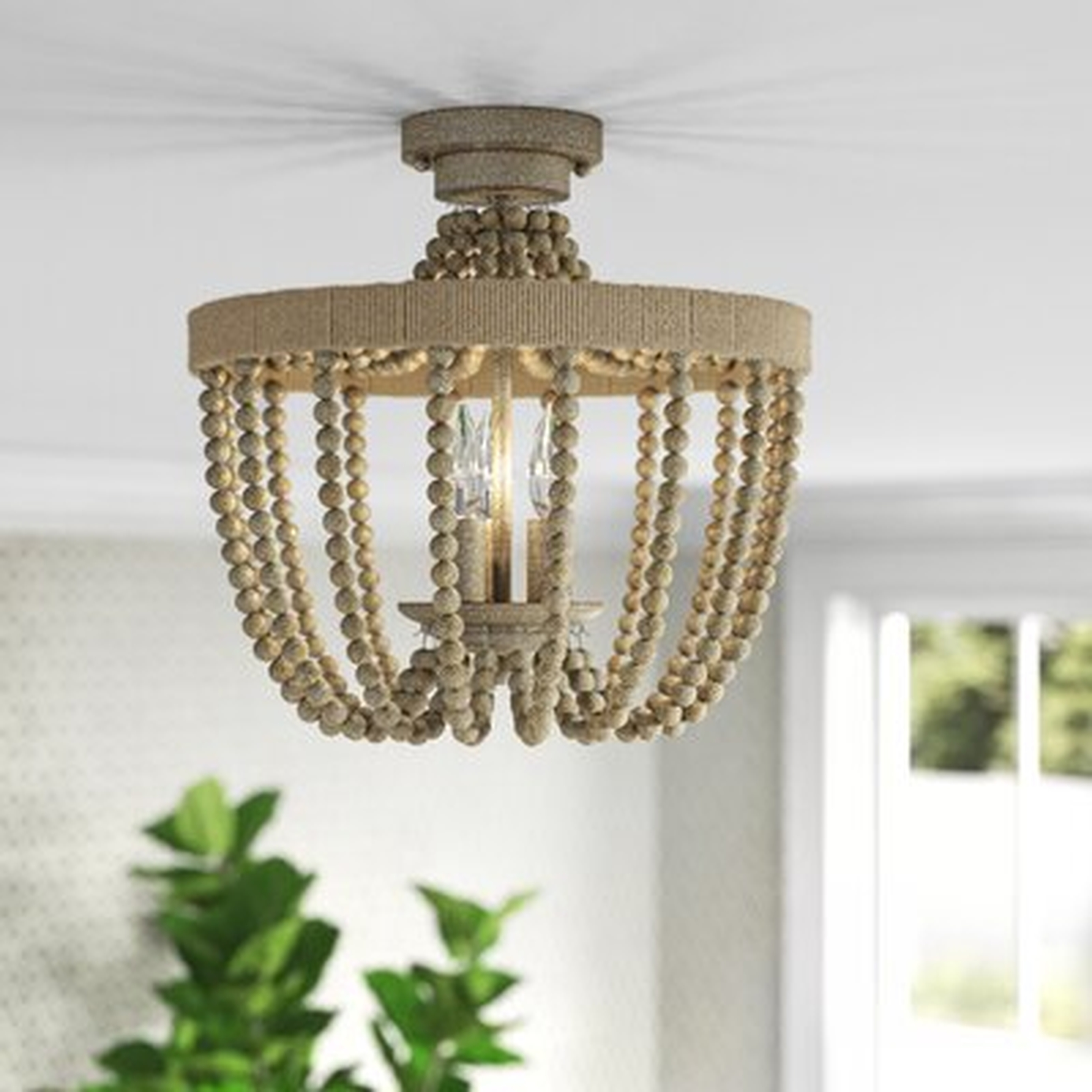 Aanya 3 - Light 15" Unique/Statement Geometric Semi Flush Mount - Wayfair