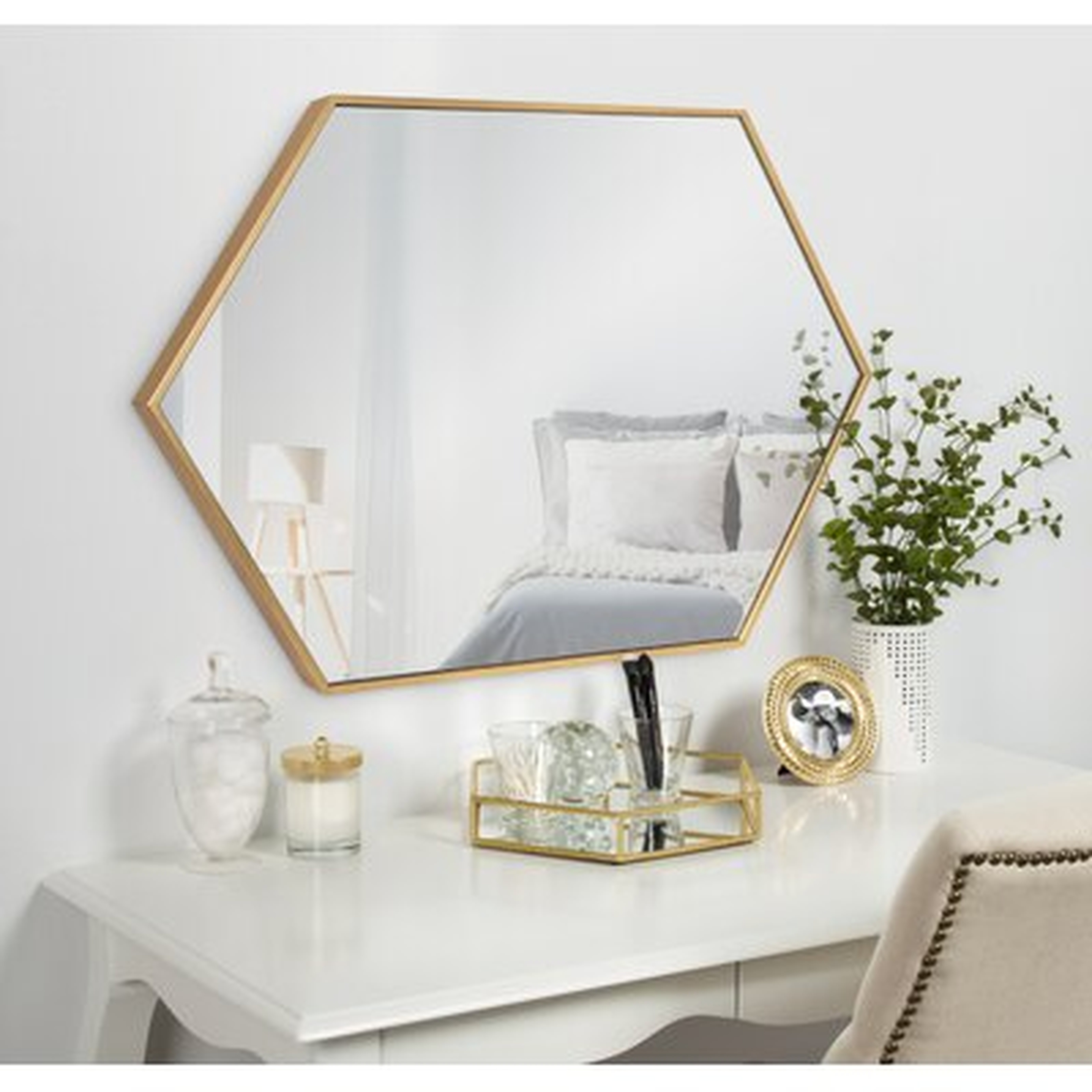 Logsdon Mid Century Hexagon Beveled Accent Mirror - Wayfair