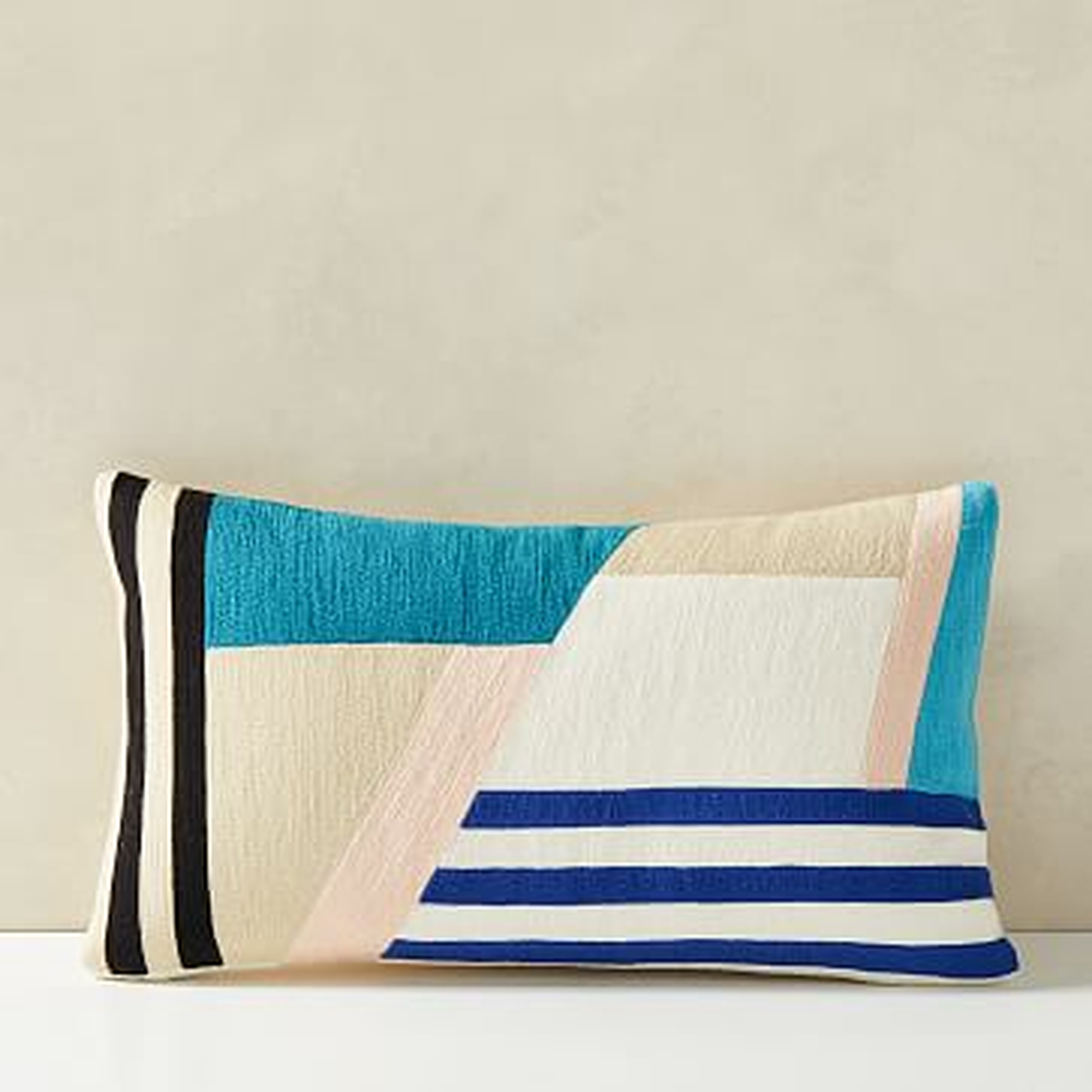 Wallace Sewell Facet Crewel Pillow Cover, 12"x21", Multi - West Elm