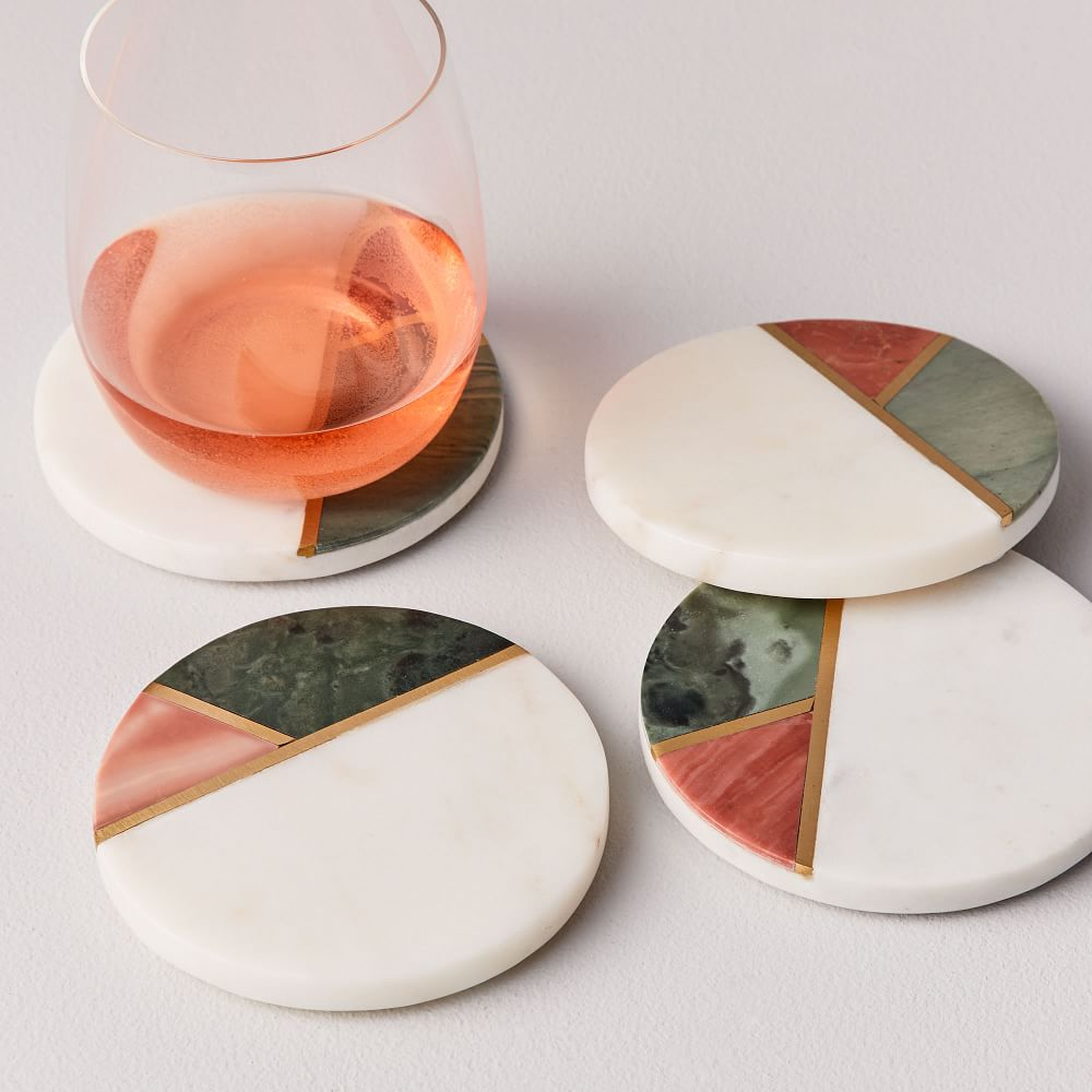 Mixed Marble Coasters, Set of 4 - West Elm