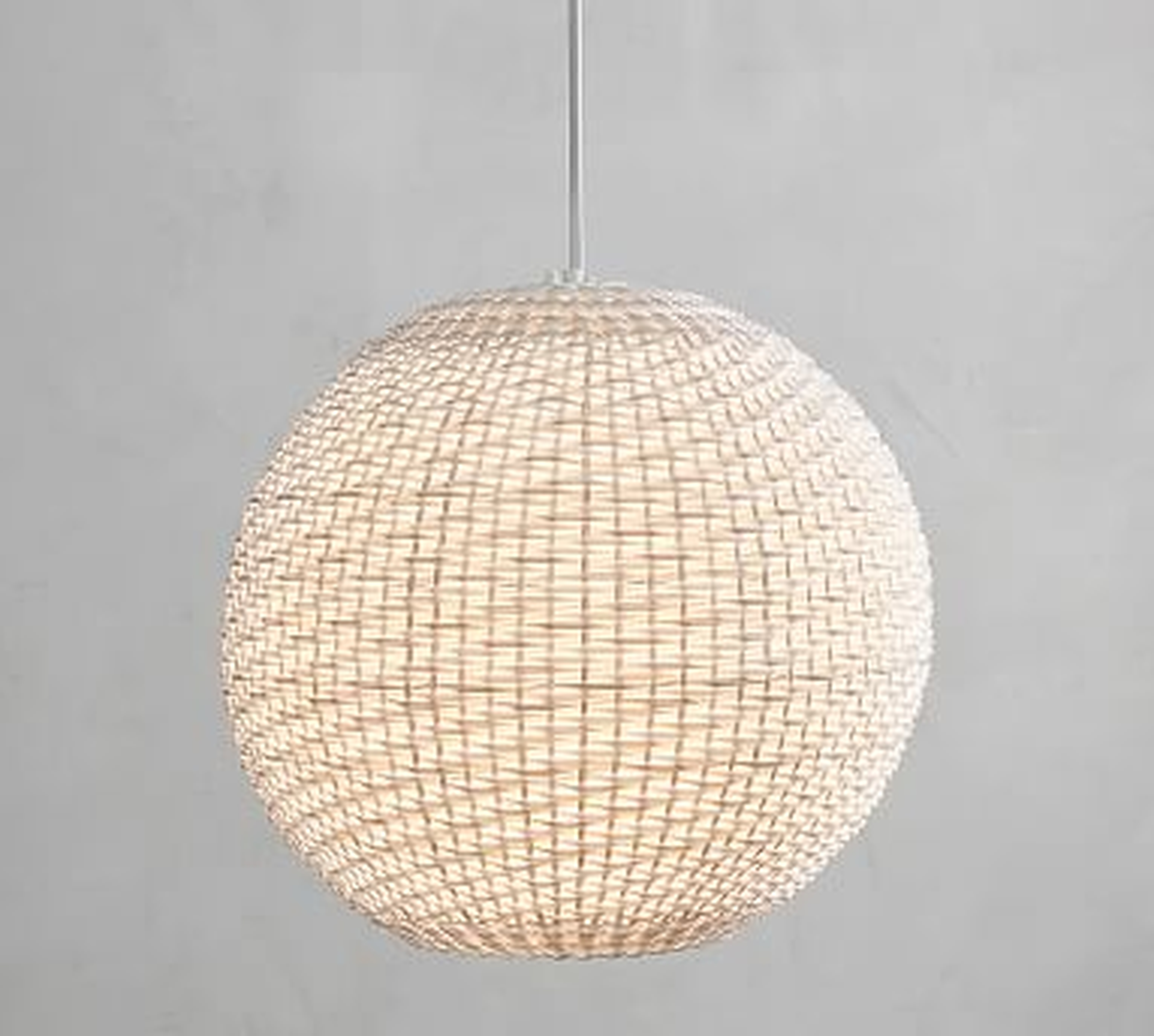 Torrey All-Weather Wicker Indoor/Outdoor Pendant, White, Large - Pottery Barn