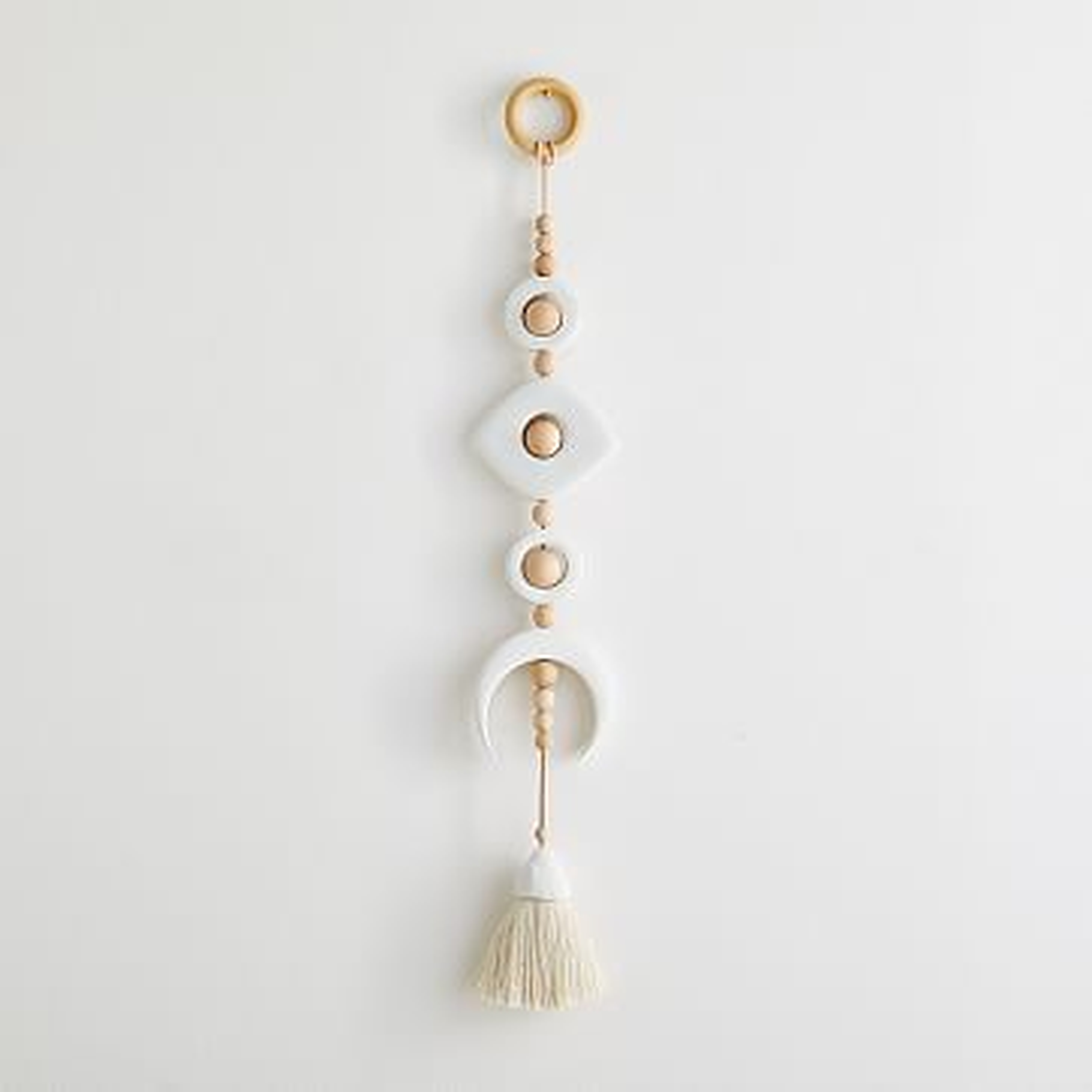 West Perro Wall Hanging, Sand Ojo with Moon, White - West Elm