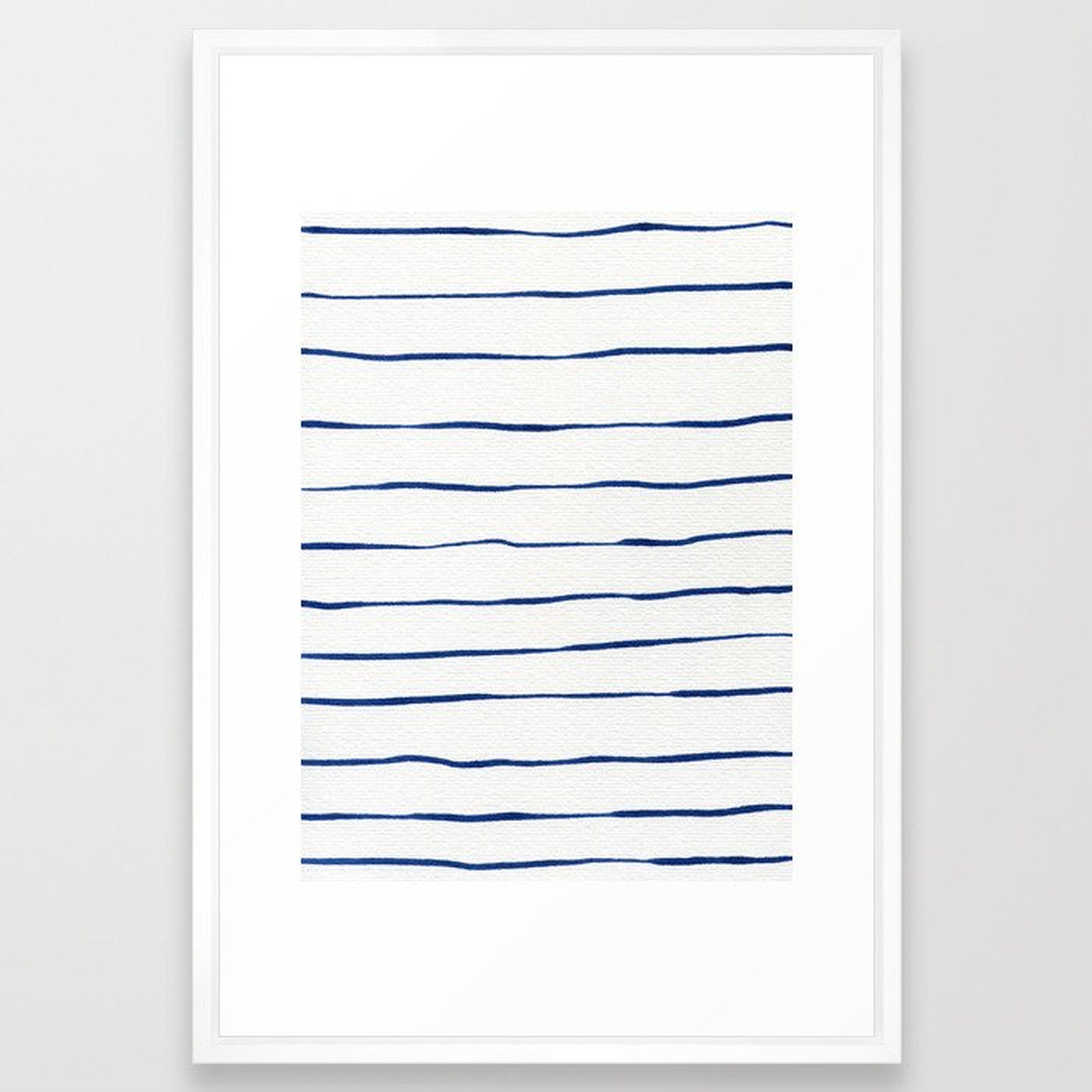 Blue Stripes Framed Art Print by Georgiana Paraschiv - Vector White - LARGE (Gallery)-26x38 - Society6